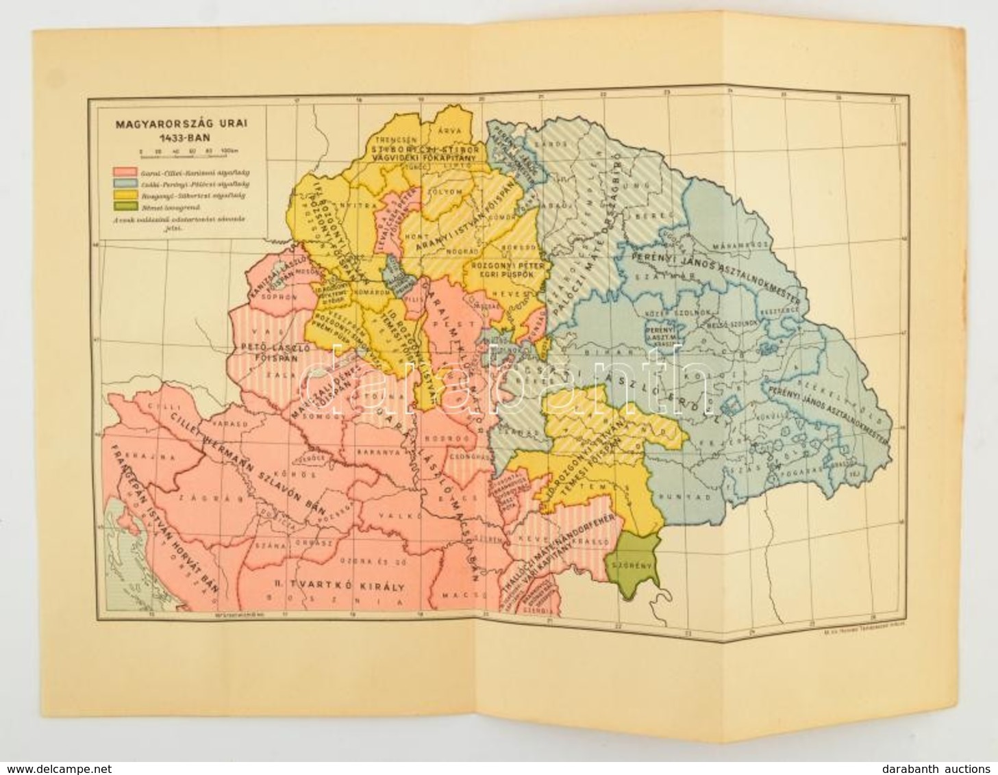 Magyarország Urai 1433-ban, Kiadja: M. Kir. Honvéd Térképészeti Intézet, 23×32 Cm - Other & Unclassified