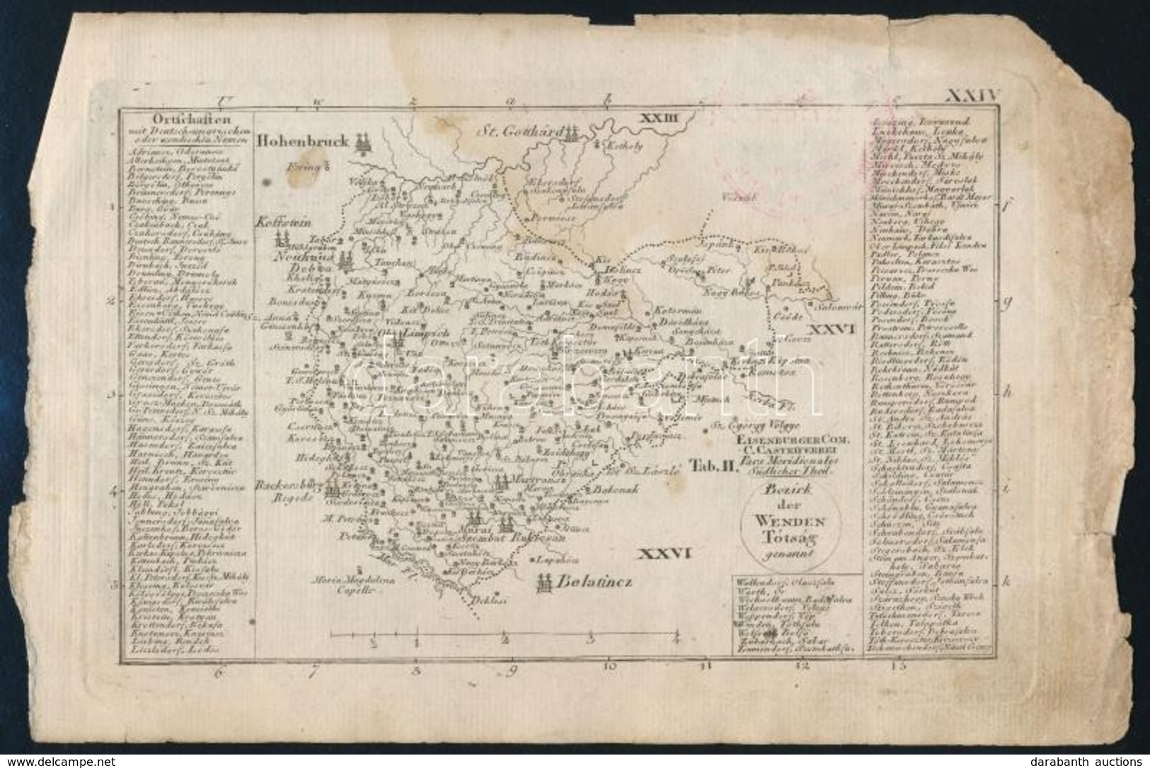 1804 Vas Vármegye Térképe. Eisenburger Com. C. Castriferrei. Pars Meridionalis Südlicher Theil. XXIV. In: [Korabinszky J - Sonstige & Ohne Zuordnung