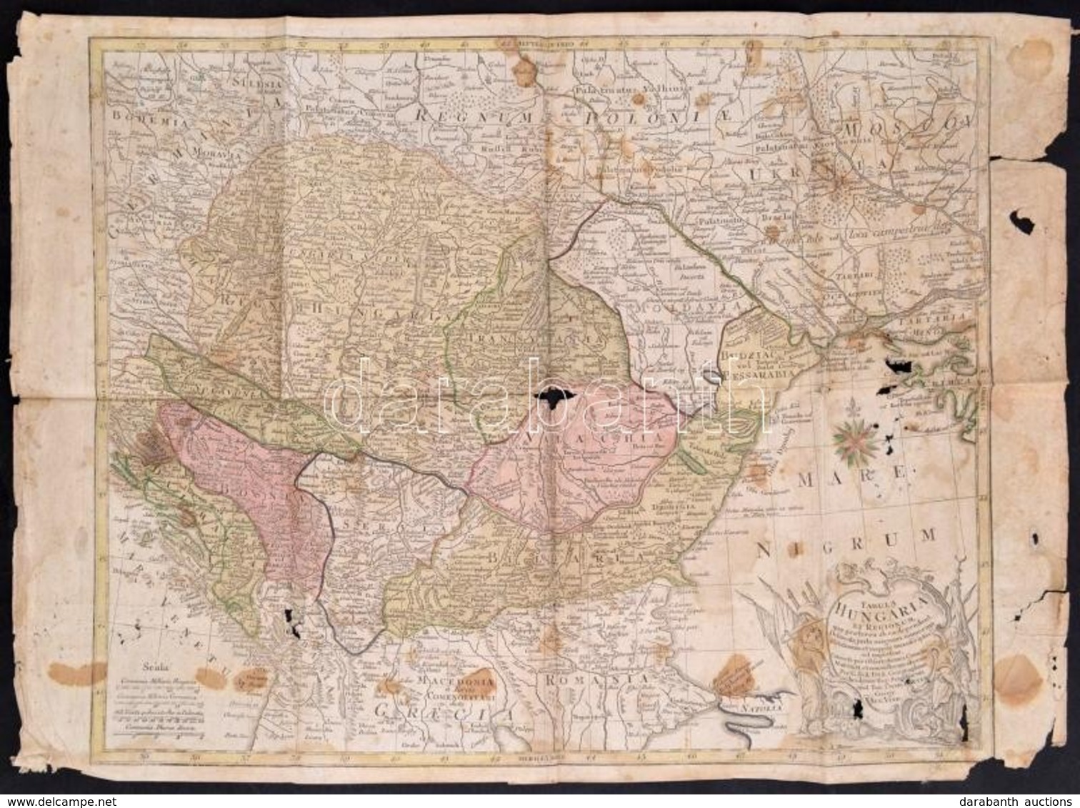 Cca 1772  Guillaume Delisle (1675-1726)(rajzolta)-Lotter, Georg Friedrich (1744-1801)(metszette): Tabula Hungaria Et Reg - Sonstige & Ohne Zuordnung