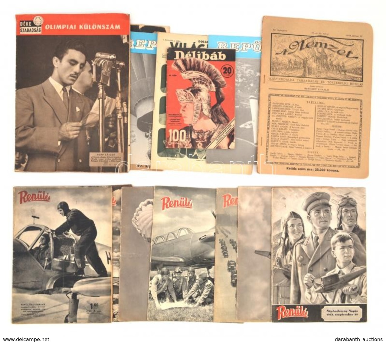 Cca 1920-1960 16 Db Vegyes újság. Repülés, Nemzet, Délibáb - Unclassified