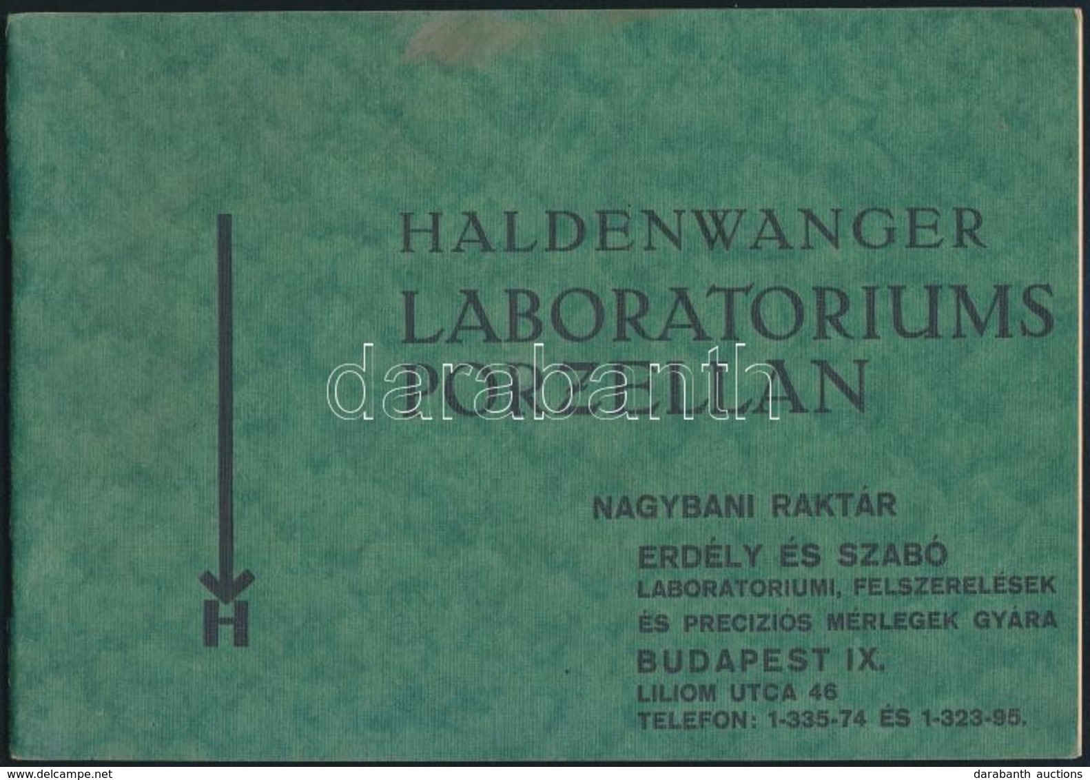 Cca 1930-1940 Haldenwanger Laboratorium Porzellan. Nagybani Raktár. Erdélyi és  Szabó Laboratoriumi, Felszerelések és Pr - Sin Clasificación