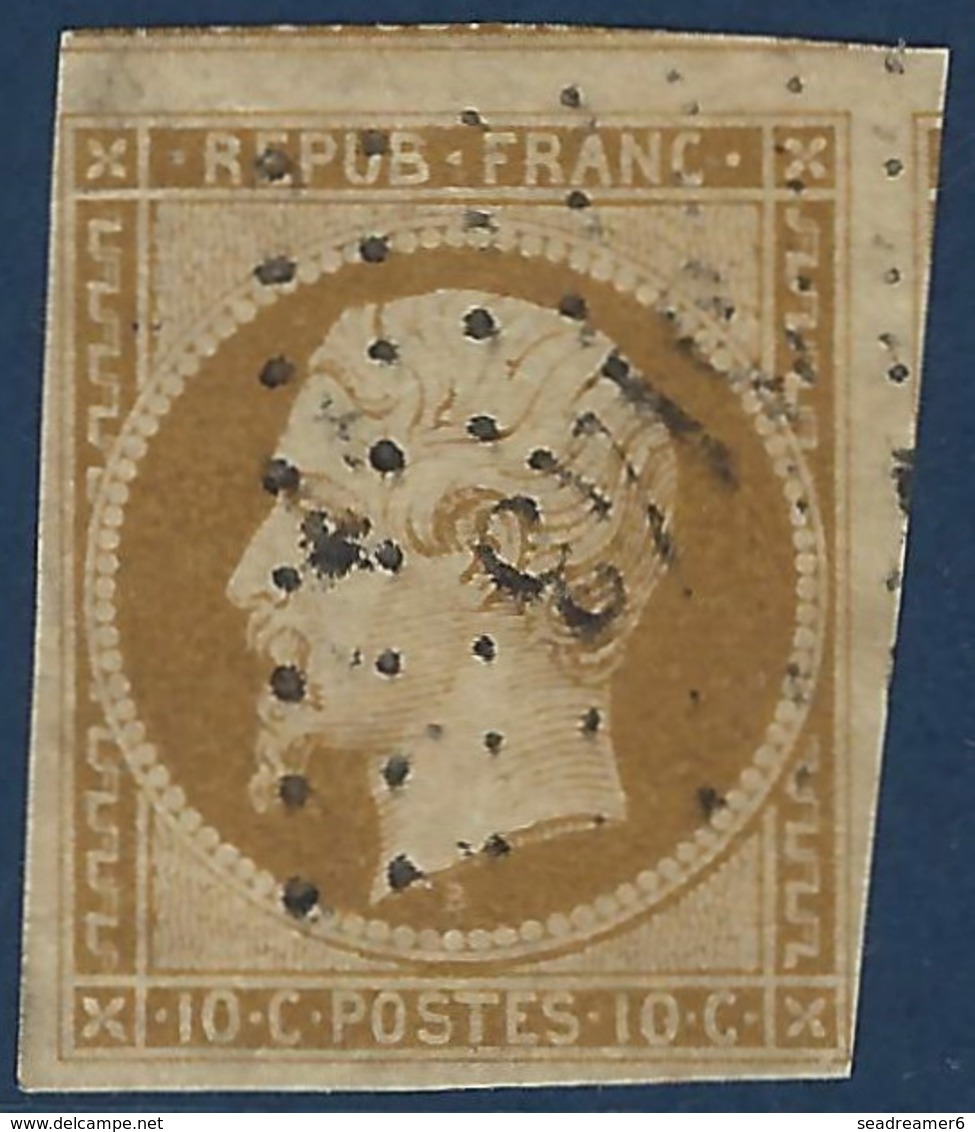 France Présidence N°9 10c Bistre Jaune Obl PC Leger Tres Frais Signé Calves - 1852 Louis-Napoléon