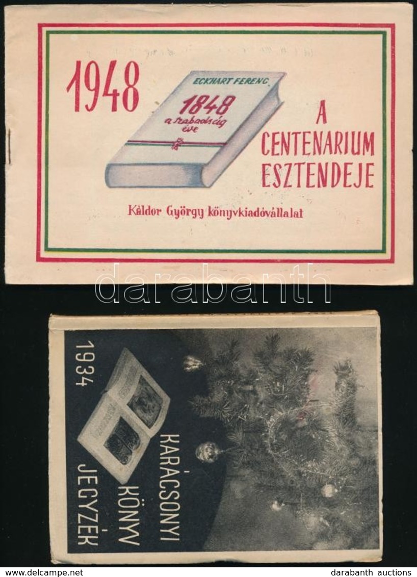 1934-1948 Vegyes Könyves Prospektus Tétel, 4 Db: Singer és Wolfner Karácsonyi Könyvjegyzék (1934), Szent István-Társulat - Sin Clasificación