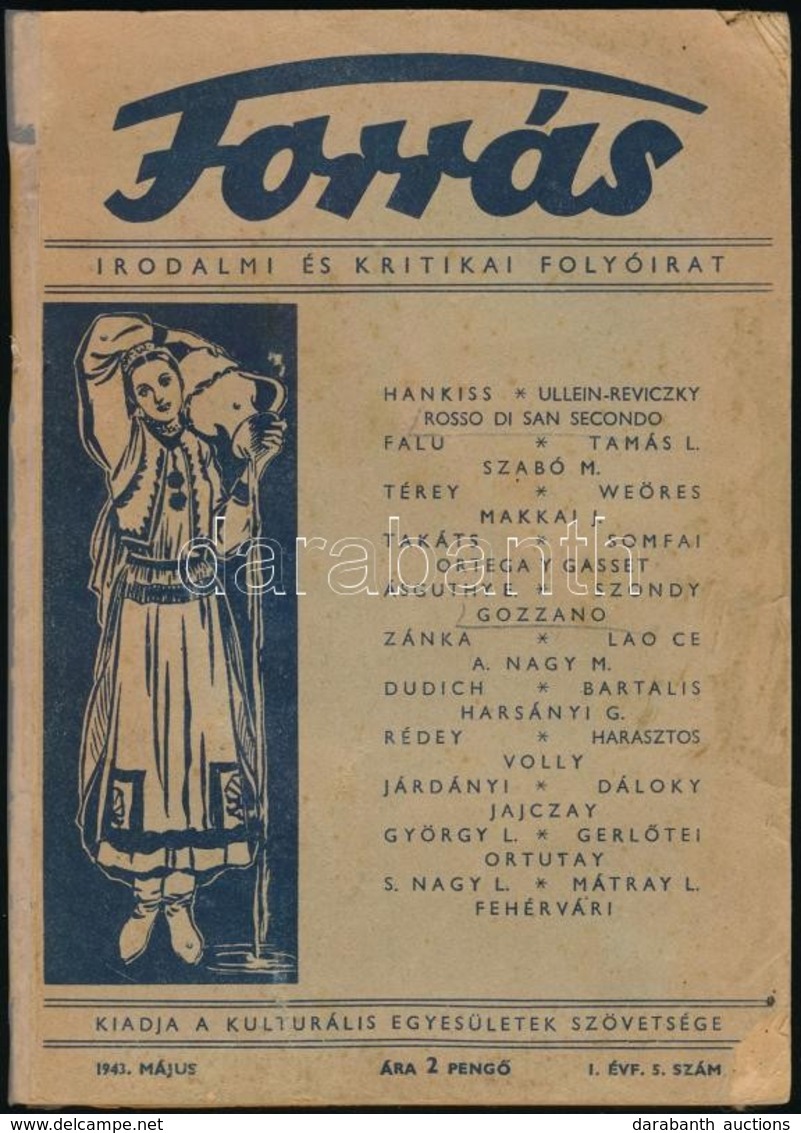 1942 A Forrás C. Folyóirat I. évf 5. Szám. - Sin Clasificación