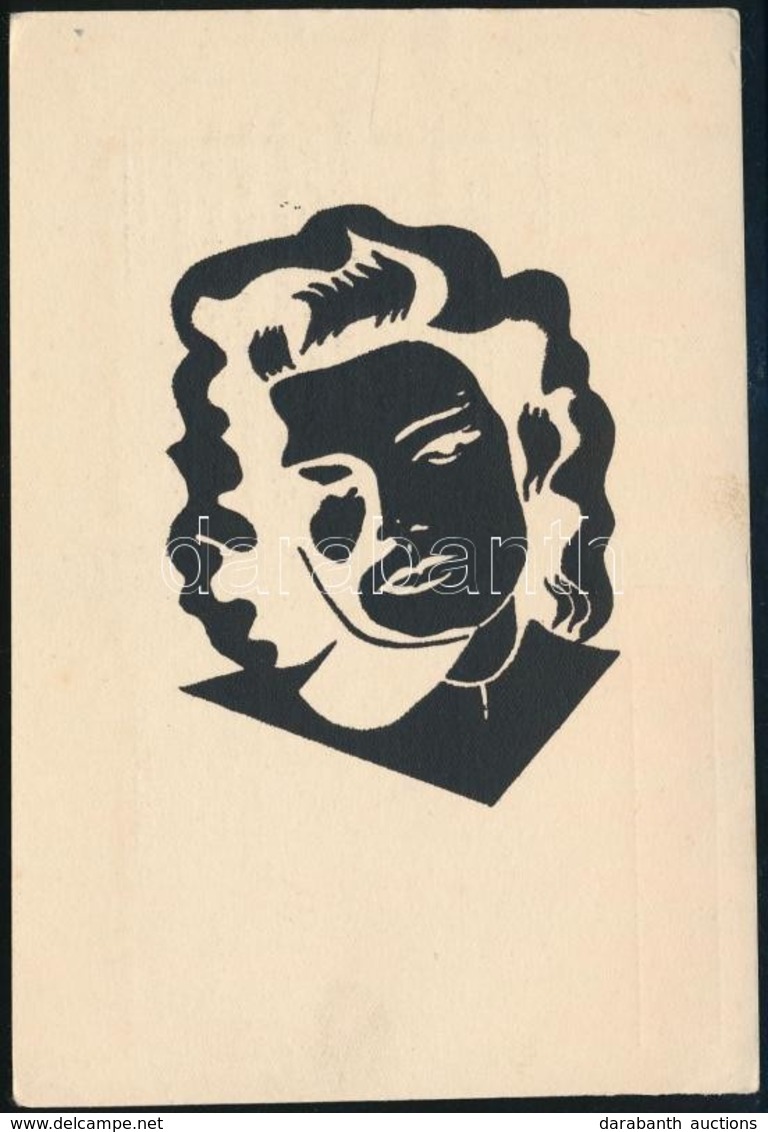 1942 Karády Katalin (1910-1990)  Színésznő árnyképe, Hátoldalon A Csalódás Című Film Játékos Reklámjával - Unclassified