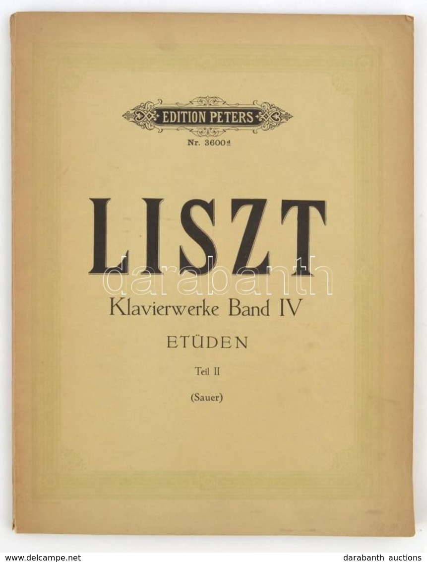 Cca 1910 Liszt Zongoradarabok, Kottafüzet - Other & Unclassified