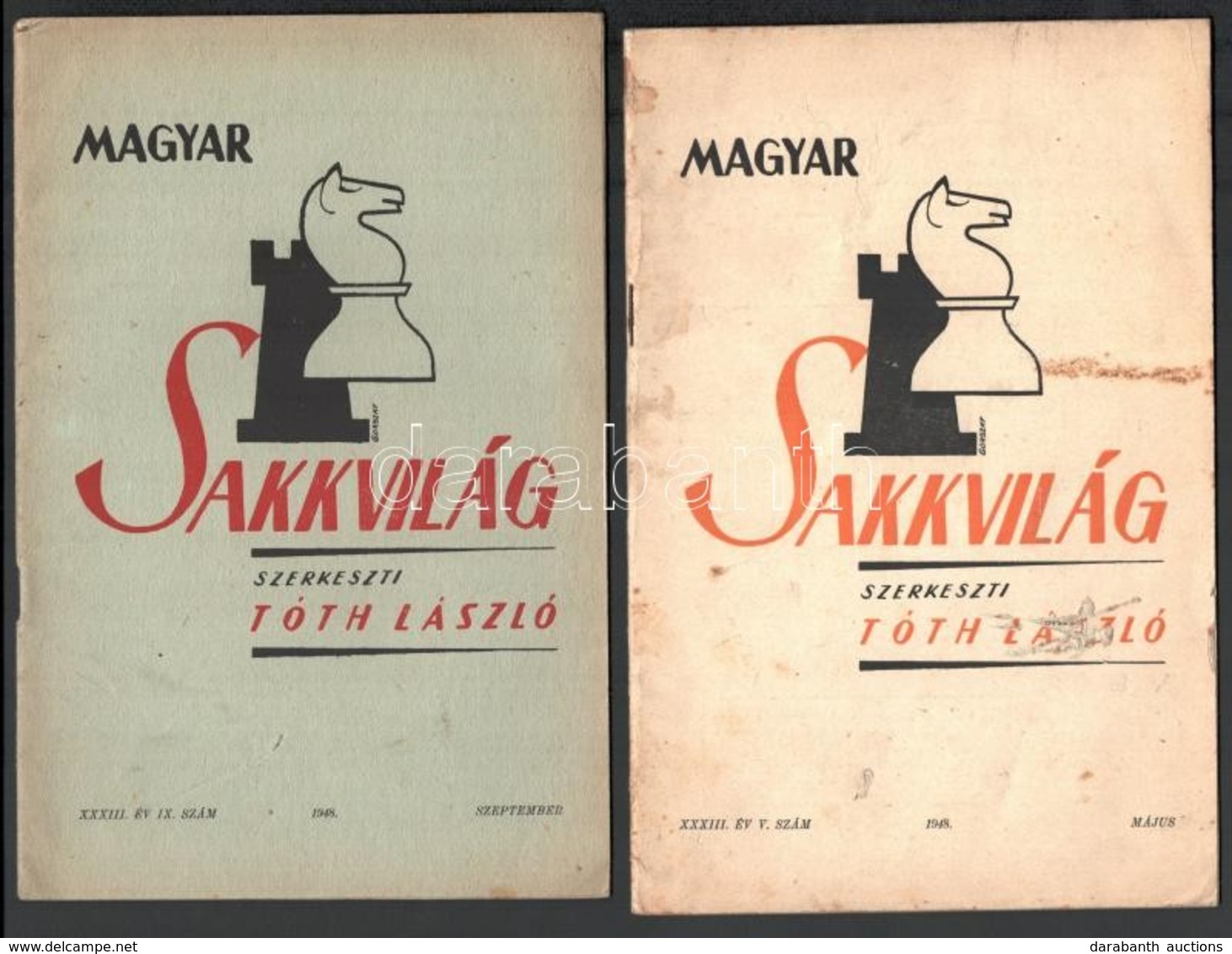 1945-1948 Magyar Sakkvilág 5 Száma, 1945. Szept-dec., 1946 Február, November, 1948 Május, Szeptember - Sin Clasificación