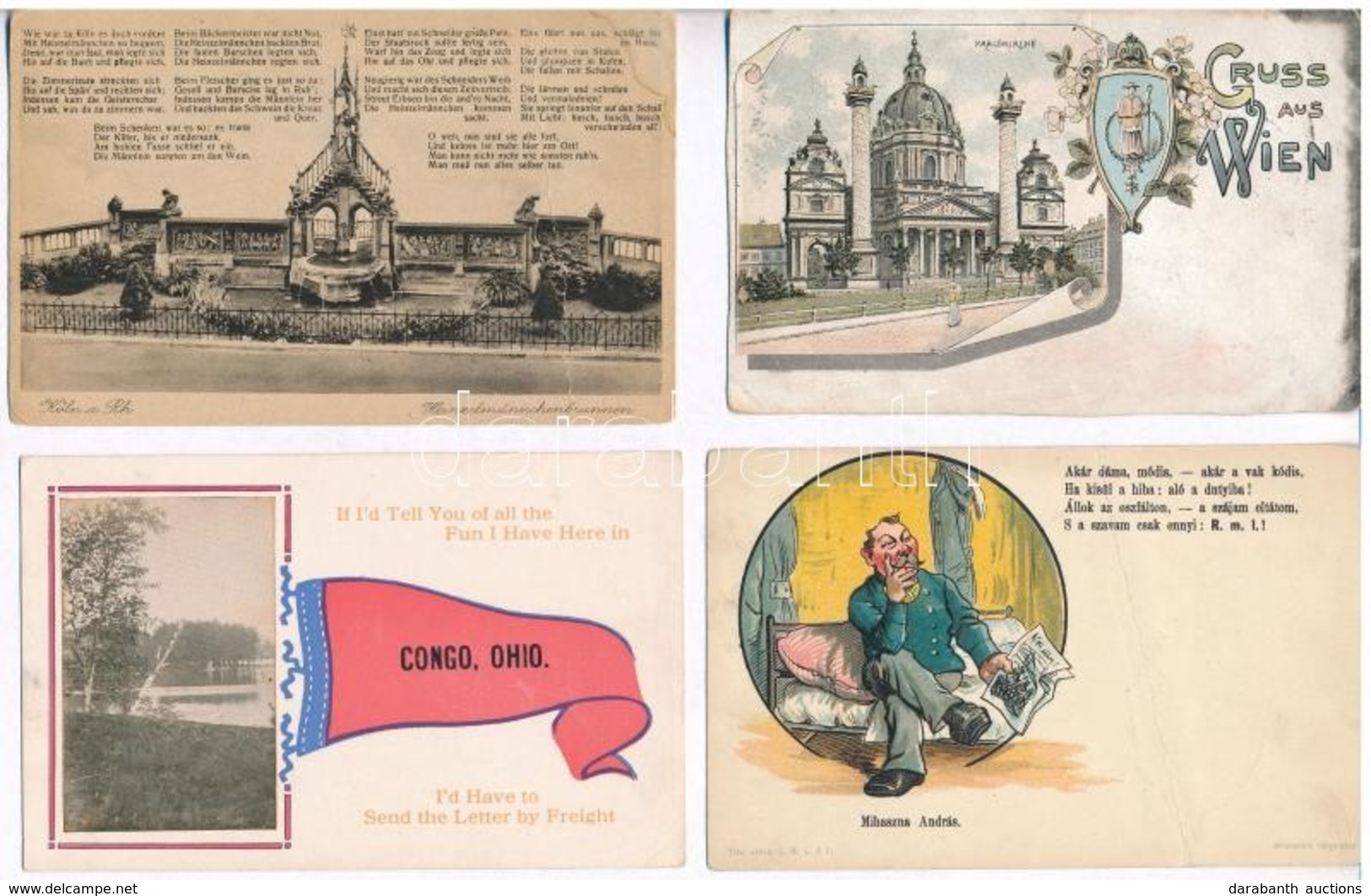 ** * 64 Db Főleg RÉGI Változatos Témájú Képeslap, Vegyes Minőség / 64 Mostly Pre-1945 Postcards With A Diverse Theme, Mi - Ohne Zuordnung