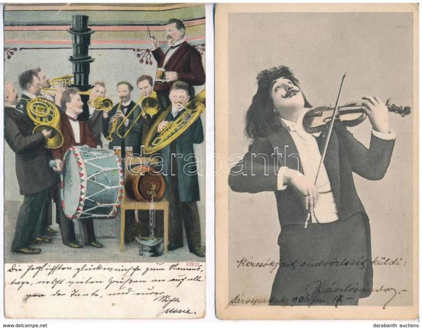 ** * 11 Db RÉGI Motívumlap: Hangszer, Zene / 11 Pre-1945 Motive Postcards: Musical Instruments - Unclassified