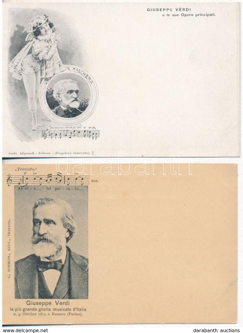 ** 11 Db RÉGI Használatlan Motívumlap: Giuseppe Verdi / 11 Pre-1945 Unused Motive Postcards: Giuseppe Verdi - Sin Clasificación