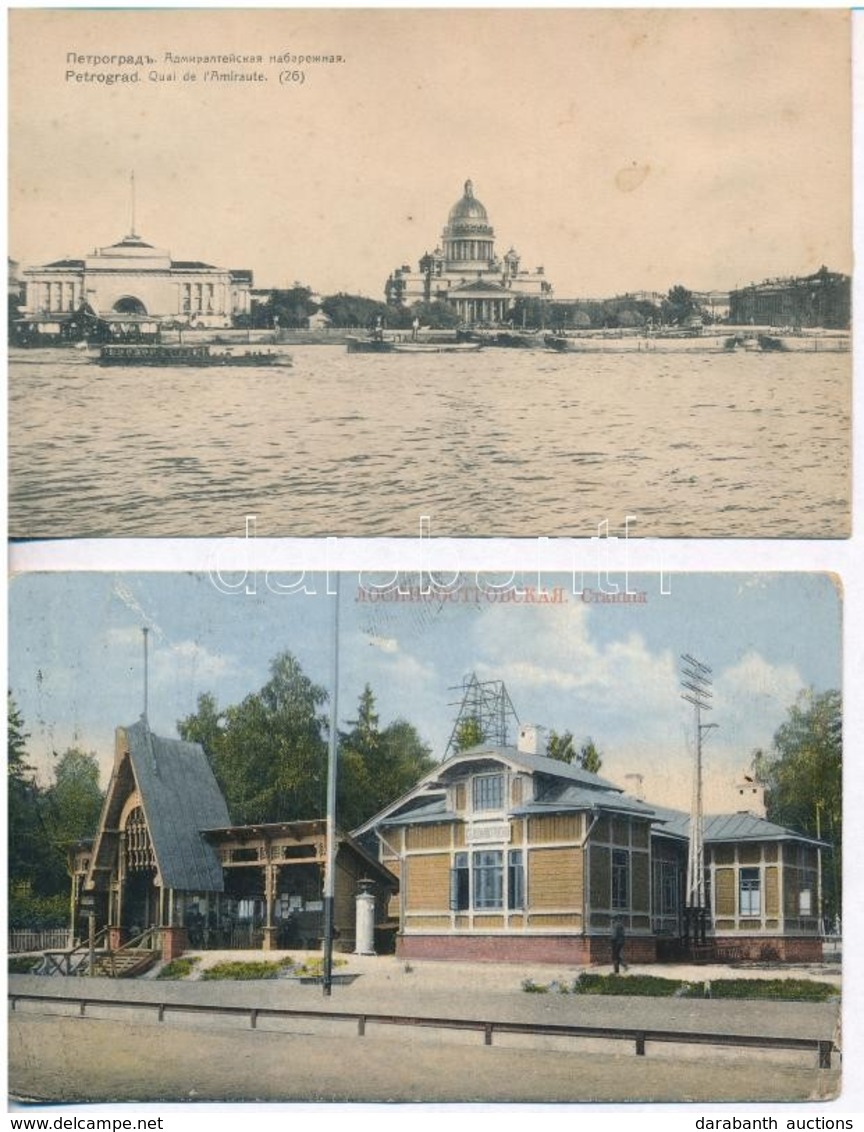 ** 2 Db RÉGI Orosz Városképes Lap / 2 Pre-1945 Russian Town-view Postcards: Losinoostrovskaya Railway Station (Moscow),  - Unclassified