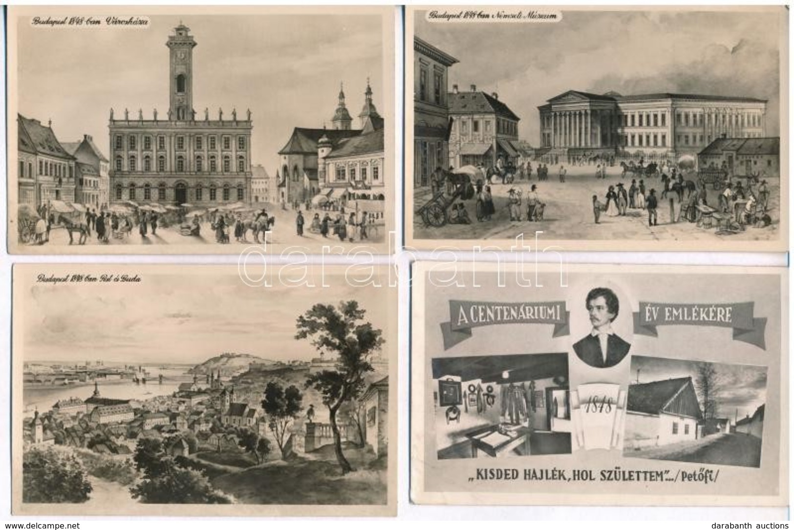 ** 8 Db Az 1848-as Szabadságharc Centenárium (1848-1948) Emlékére Kiadott Képeslap / 8 Memorial Postcards Commemorating  - Unclassified