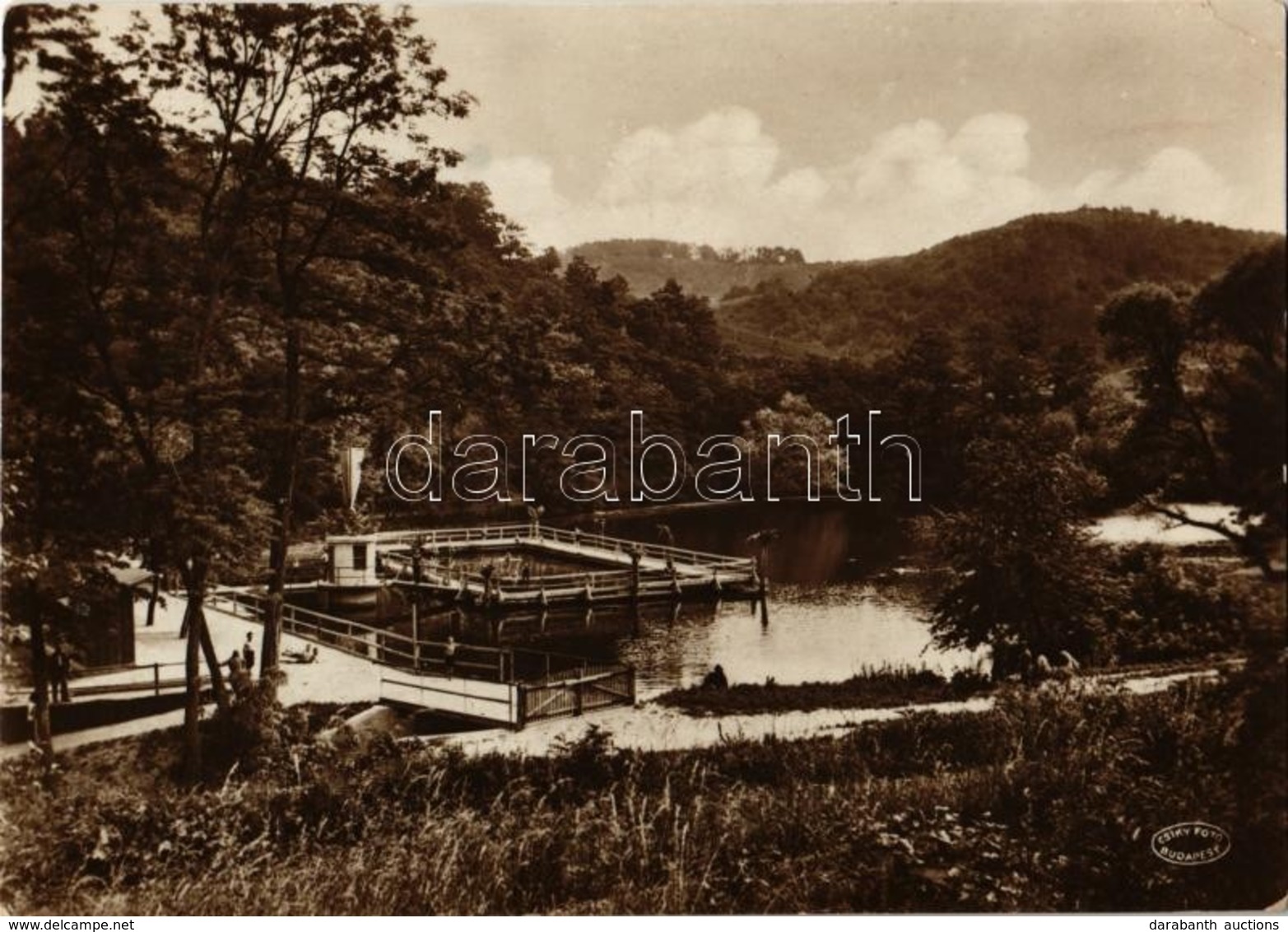 T2/T3 1937 Borsodnádasd, Rimamurány-Salgótarjáni Vasmű Rt., Nyári Fürdő, Fürdőzők. Csiky Foto (EK) - Ohne Zuordnung