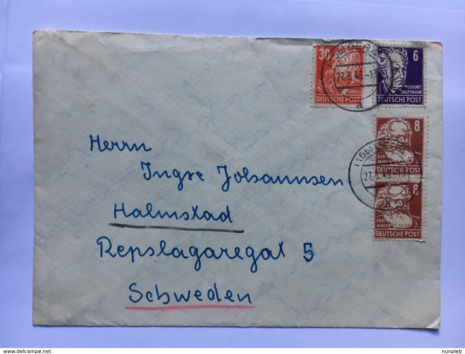 GERMANY 1949 Allied Cover Gera To Halmstad Sweden - Autres & Non Classés