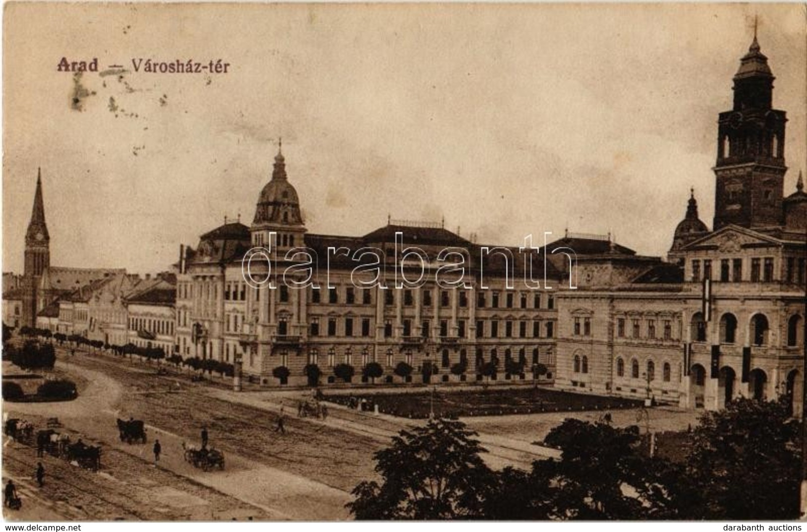 T2/T3 1921 Arad, Városház Tér, Evangélikus Templom. Oláh Sándor és Társa Kiadása / Town Hall Square, Lutheran Church (fl - Sin Clasificación