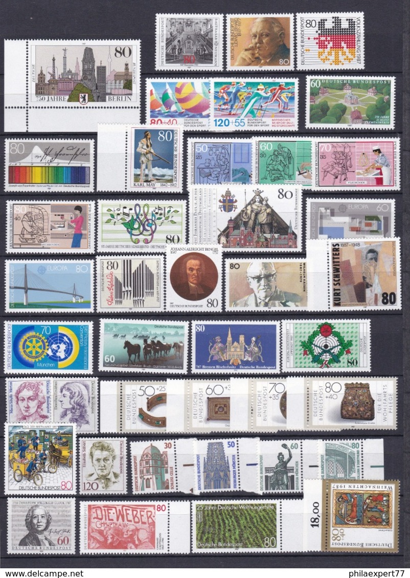 BRD - 1987 - Sammlung - Eckrand - Randstücke - Postfrisch - Unused Stamps