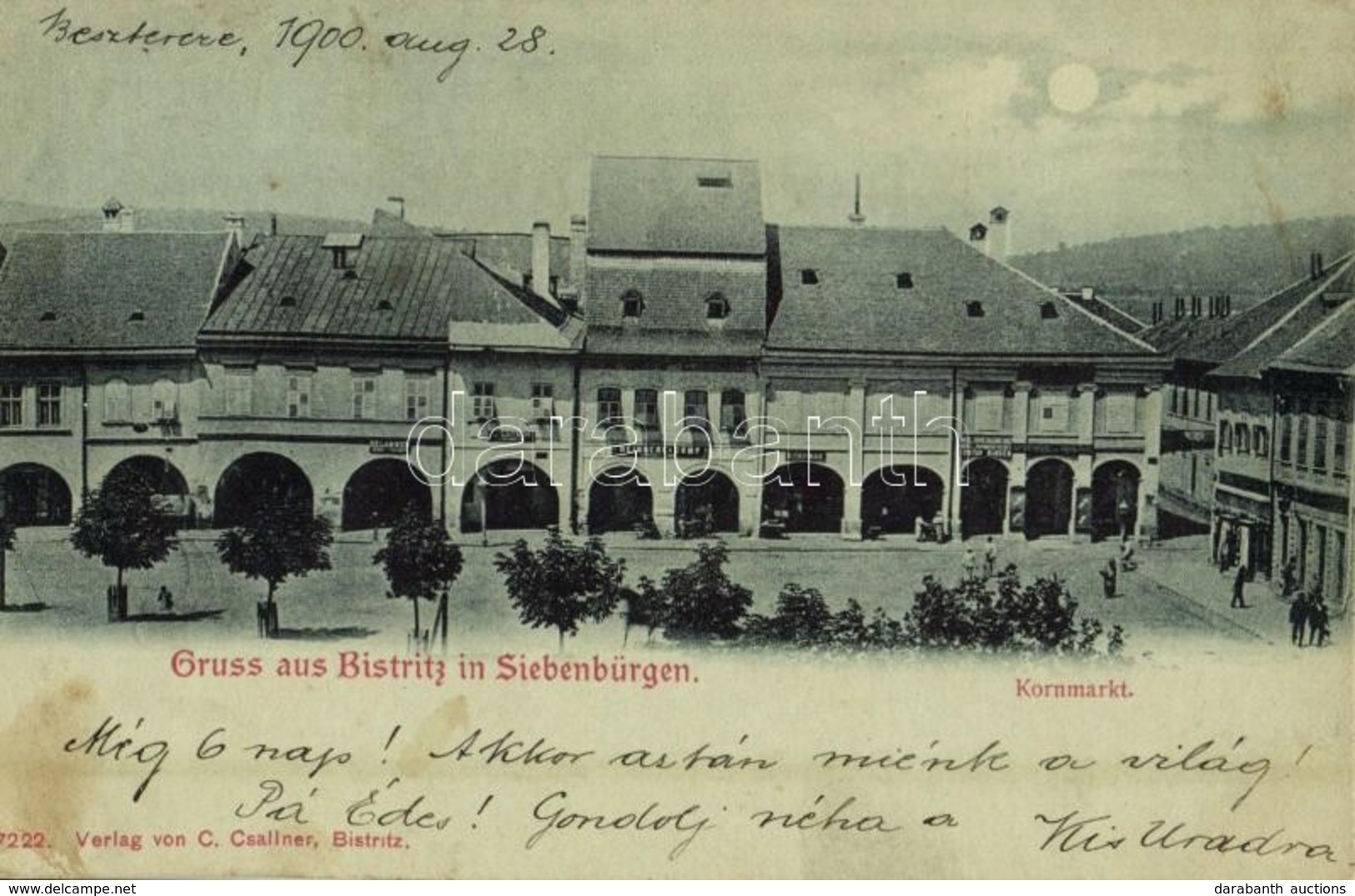 T2/T3 1900 Beszterce, Bistritz, Bistrita; Búza Tér. S. Klammer, J. Lutsch, Heimberg és Társa, H. Thomae és Gusztáv Binde - Ohne Zuordnung