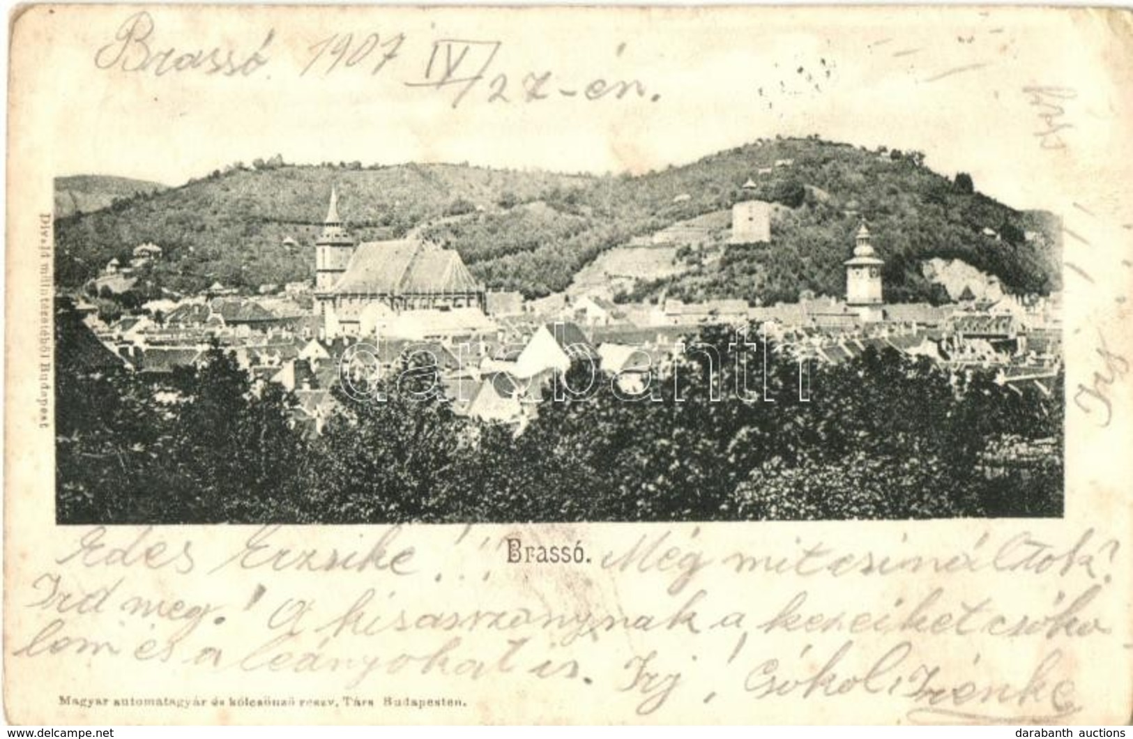 * T2/T3 1907 Brassó, Kronstadt, Brasov; Látkép. Divald Műintézetéből / General View (Rb) - Sin Clasificación