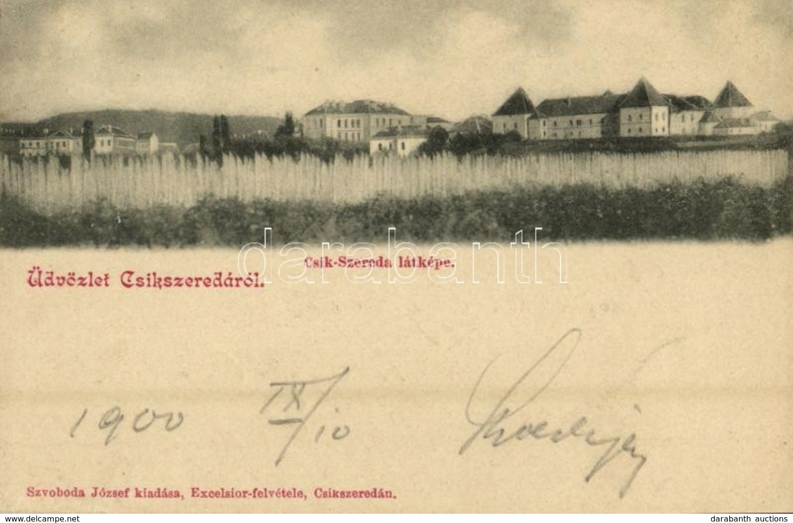 T2 1900 Csíkszereda, Miercurea Ciuc; Látkép, Mikó Vár. Szvoboda József Kiadása, Excelsior Felvétele / Castle - Sin Clasificación