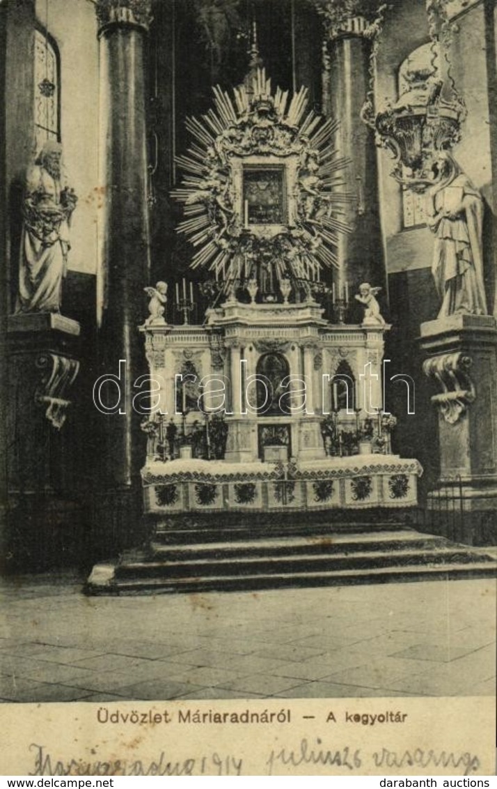 * T2/T3 1914 Máriaradna, Radna (Lippa, Lipova); Búcsújáróhely, Kegytemplom, Kegyoltár / Pilgrimage Church, Interior, Alt - Sin Clasificación