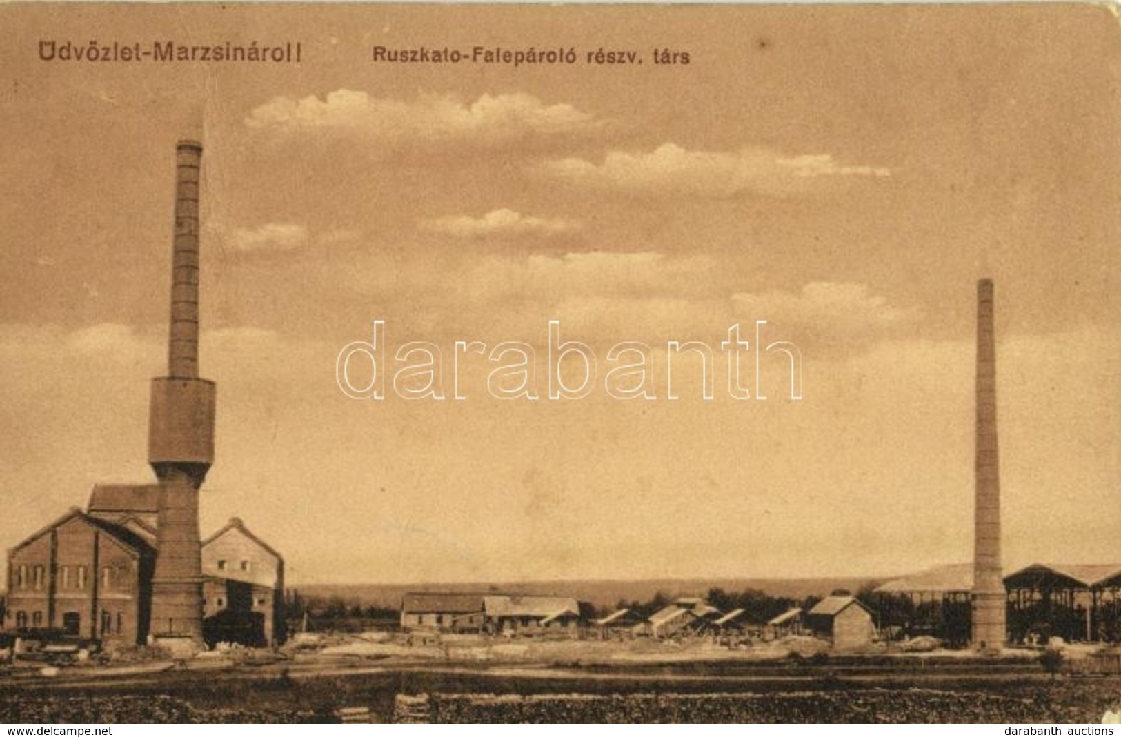 T2/T3 Marzsina, Marschina, Margina; Ruszkatő Falepároló Részvénytársaság Gyára. Pangl József Kiadása / Vinegar Factory,  - Unclassified