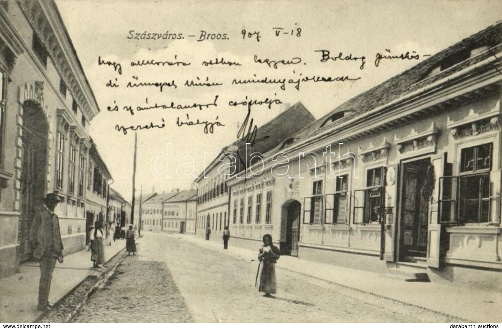 T2 1907 Szászváros, Broos, Orastie; Utca / Street - Unclassified