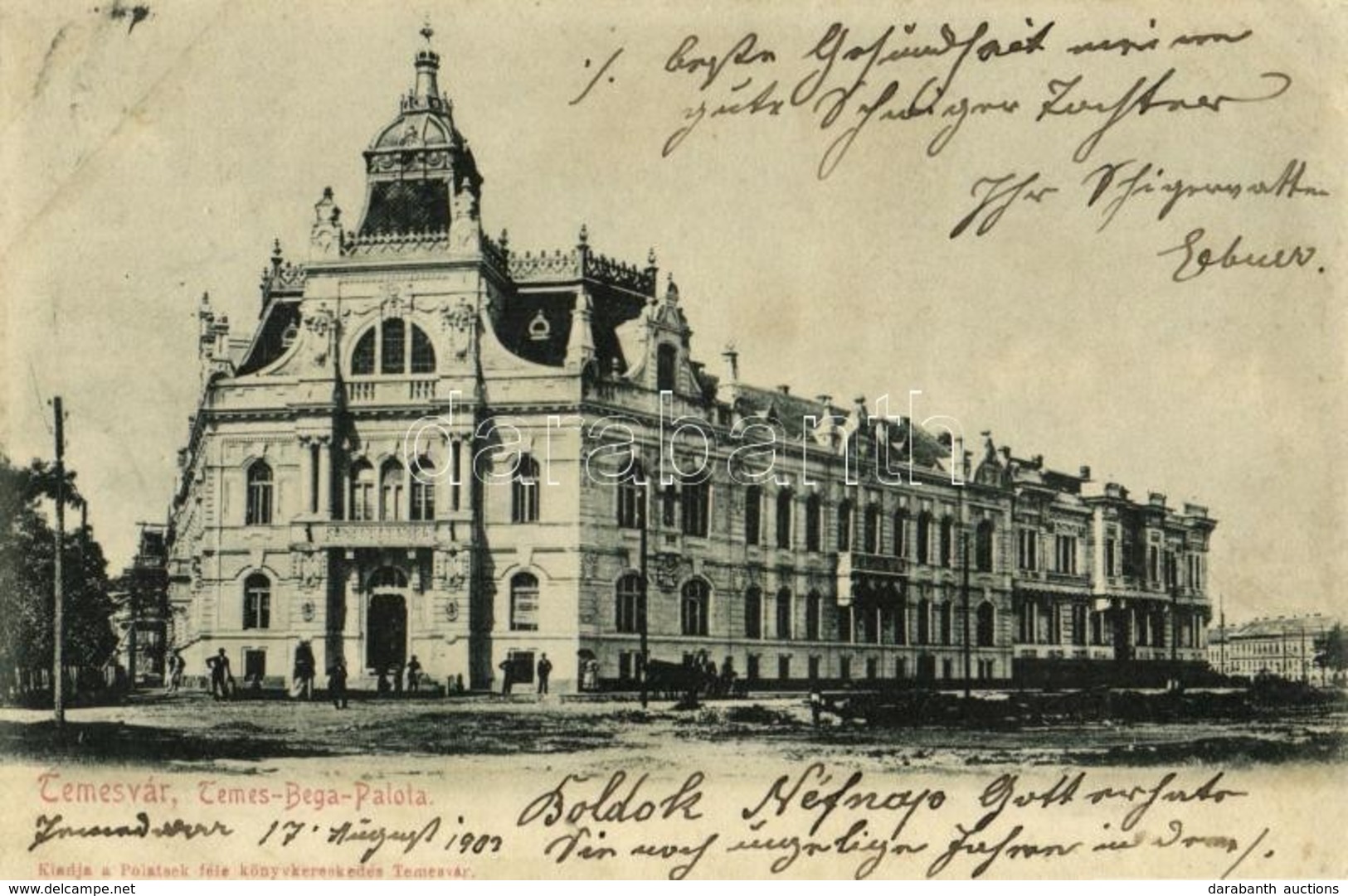 T4 1903 Temesvár, Timisoara; Temes-Béga Szabályozási Palota. Kiadja Polatsek / Timis River Regulation Palace (ázott / We - Unclassified