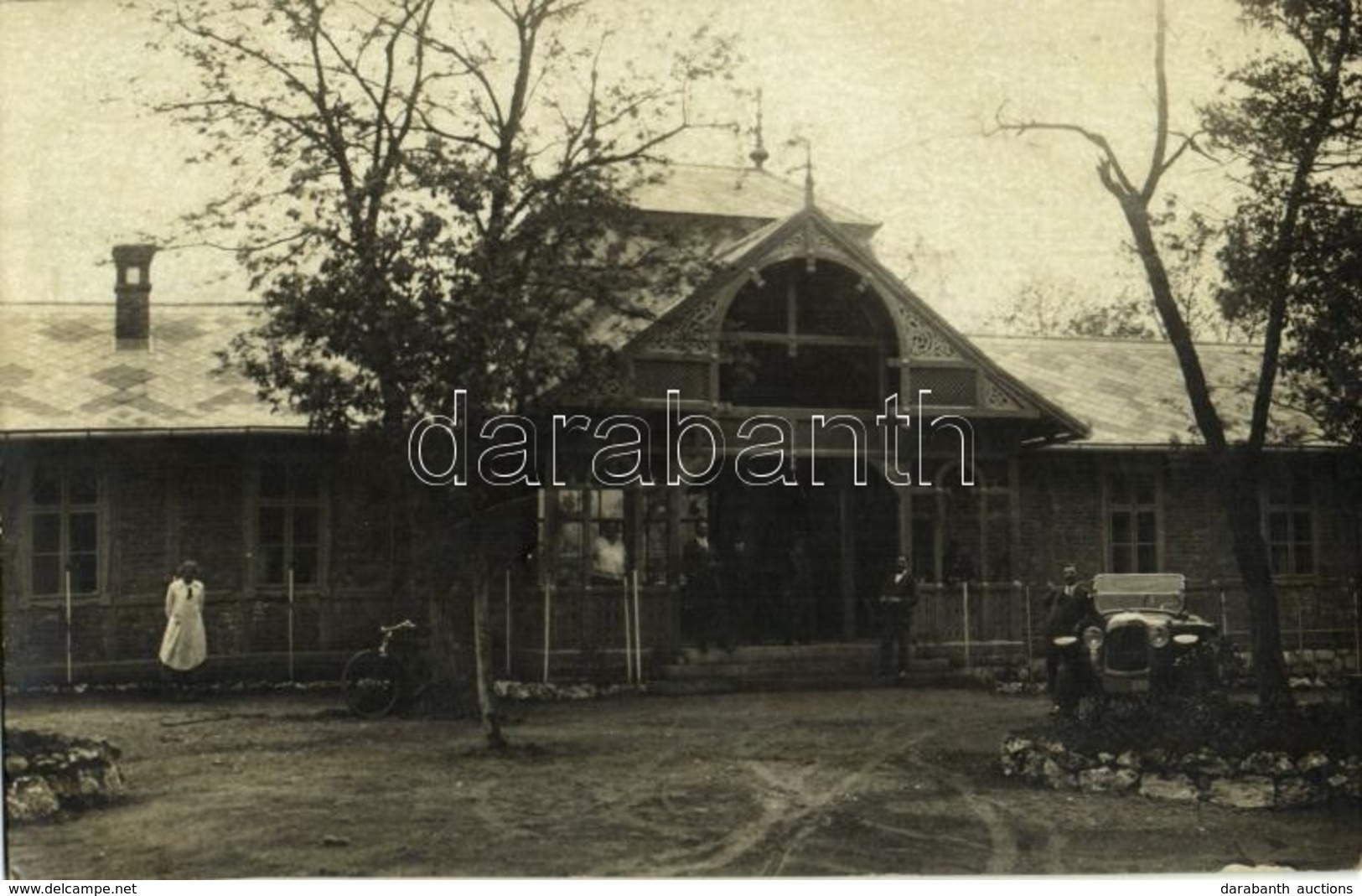 T2 1920 Hévmagyarád, Magyarád, Madarovce, Malinovec; Fürdő, Automobil, Kerékpár. Kiadja Dobrovitzky / Spa, Baths, Automo - Otros & Sin Clasificación