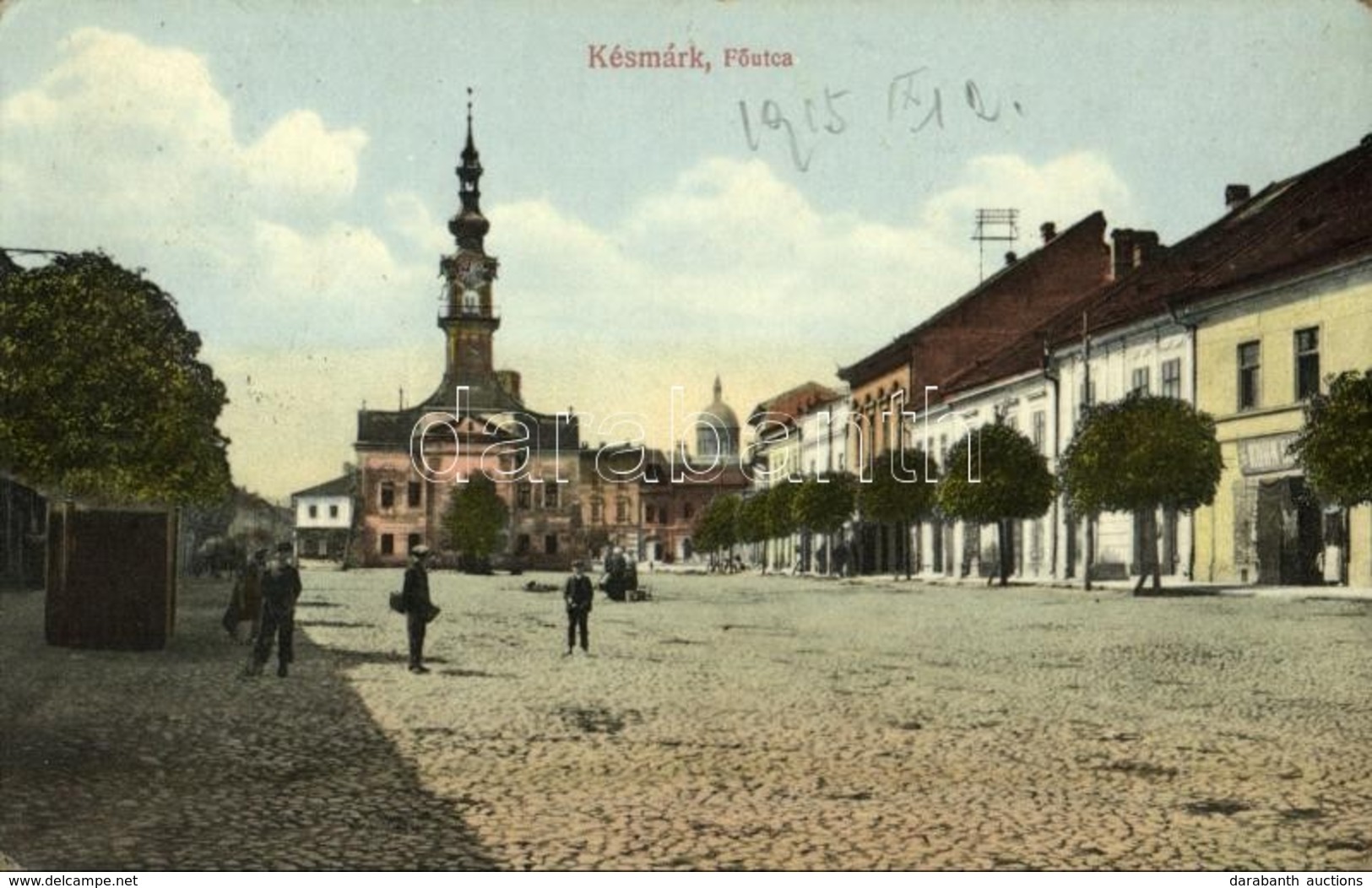 * T2 1915 Késmárk, Kezmarok; Fő Utca, Templom, Kohn üzlete. Reiner Miklós Kiadása / Main Street, Church, Shop - Otros & Sin Clasificación