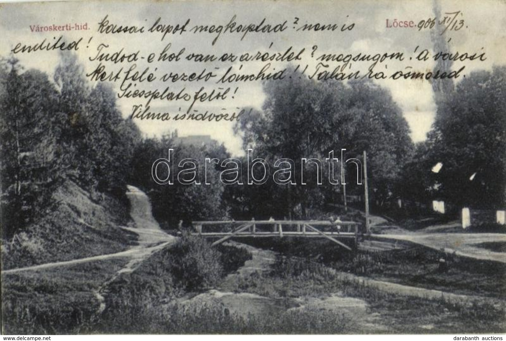 T2 1906 Lőcse, Leutschau, Levoca; Városkerti-híd / Park Wooden Bridge - Otros & Sin Clasificación