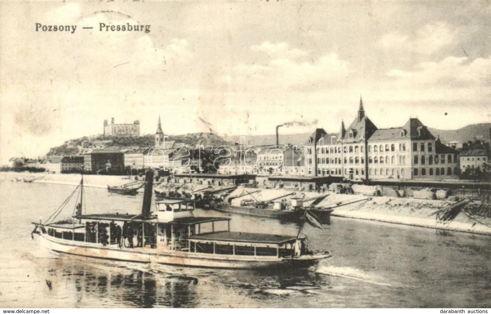 T2/T3 Pozsony, Pressburg, Bratislava; Gőzhajó és Rakpart / Steamship And Quay  (fl) - Other & Unclassified