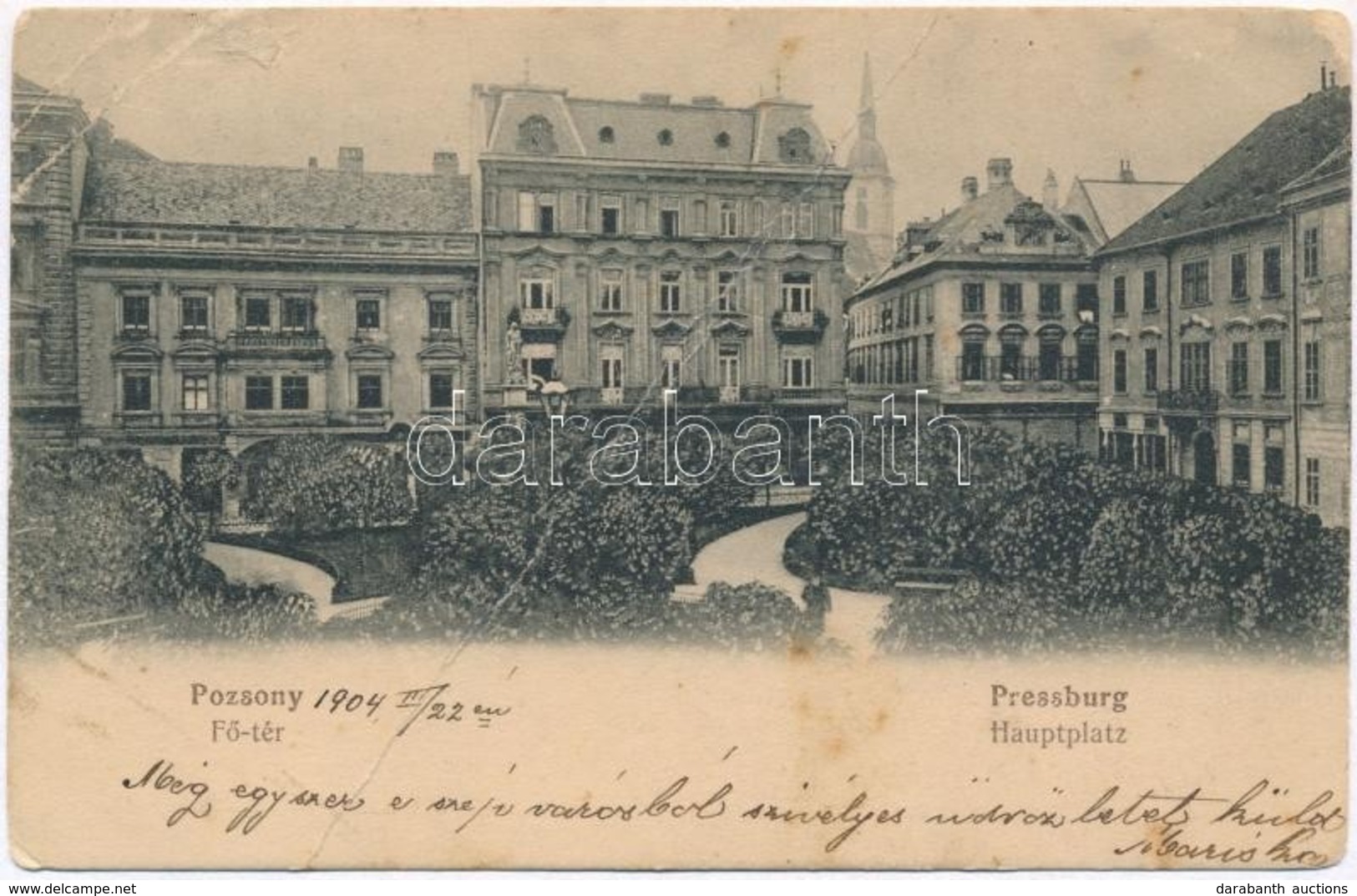 * T4 1904 Pozsony, Pressburg, Bratislava; Hauptplatz / Fő Tér. Verlag 'Bediene Dich Allein' / Main Square (fa) - Other & Unclassified