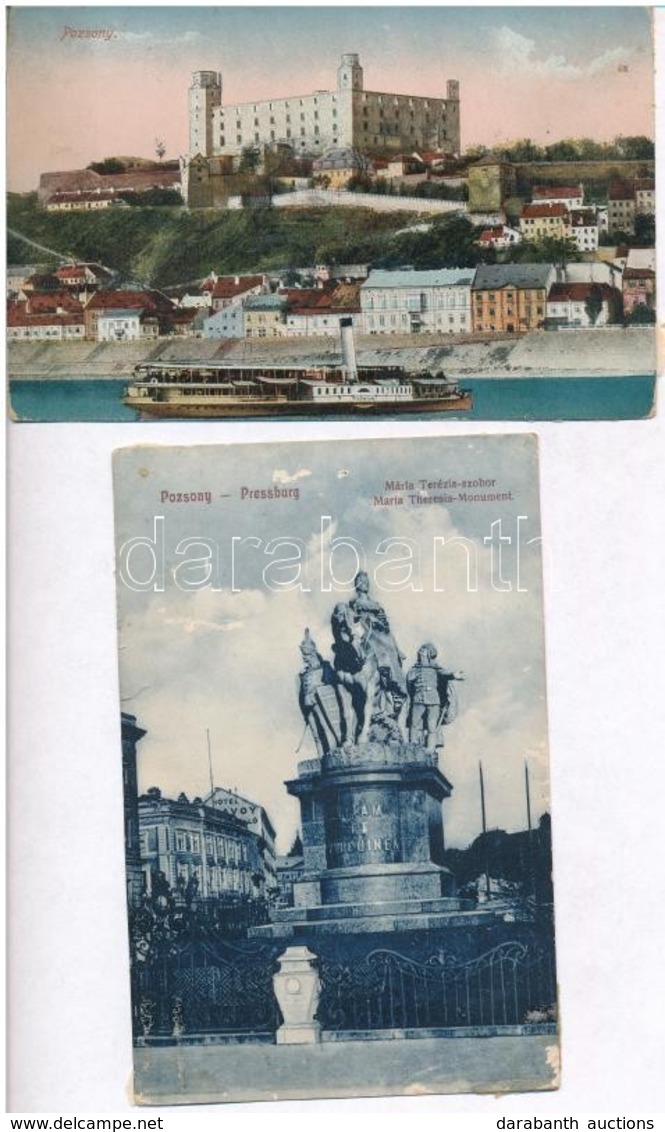 ** * Pozsony, Pressburg, Bratislava;  2 Db Régi Képeslap Ragasztónyommal A Hátoldalakon /  2 Pre-1945 Postcards With Glu - Other & Unclassified