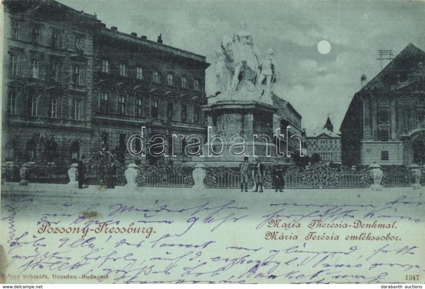 T2/T3 1899 Pozsony, Pressburg, Bratislava; Mária Terézia Emlékszobor. Edgar Schmidt Kiadása / Maria Theresia-Denkmal / M - Otros & Sin Clasificación