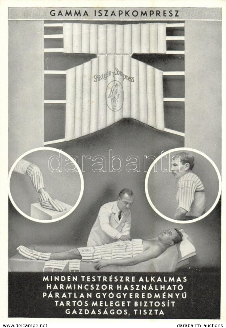 T2 1937 Pöstyén-fürdő, Kúpele Piestany; Gyógykezelés Gamma-Kompressel, Iszapkompressz. Reklámlap / Healing Treatment Wit - Otros & Sin Clasificación