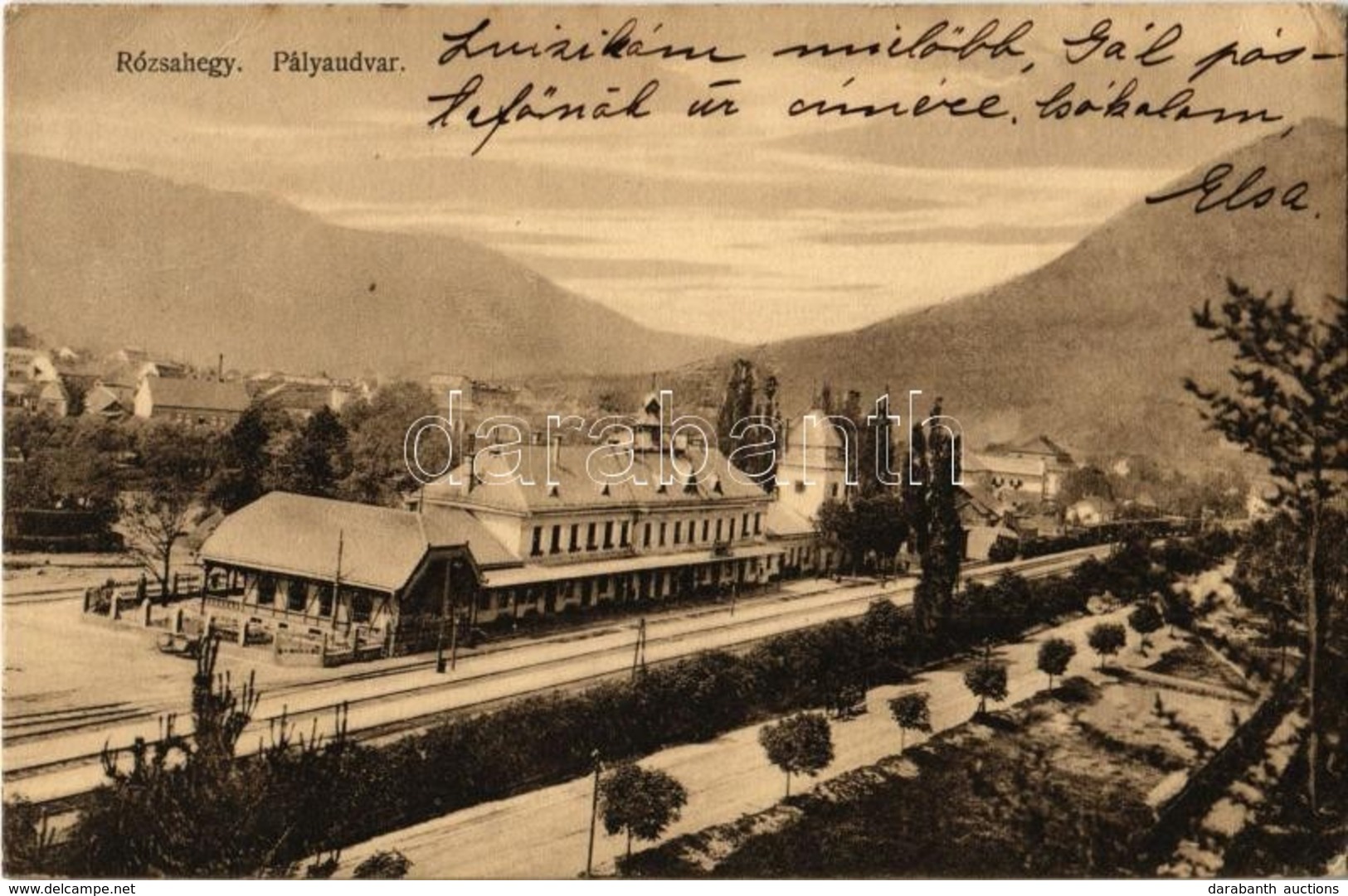 * T2/T3 1916 Rózsahegy, Ruzomberok; Pályaudvar, Vasútállomás. Komor Testvérek Kiadása / Bahnhof / Railway Station (EK) - Other & Unclassified