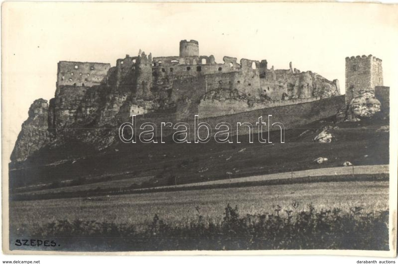 ** T2/T3 Szepesváralja, Spisské Podhradie; Várrom / Castle Ruins. Photo (ragasztónyom / Gluemark) - Other & Unclassified