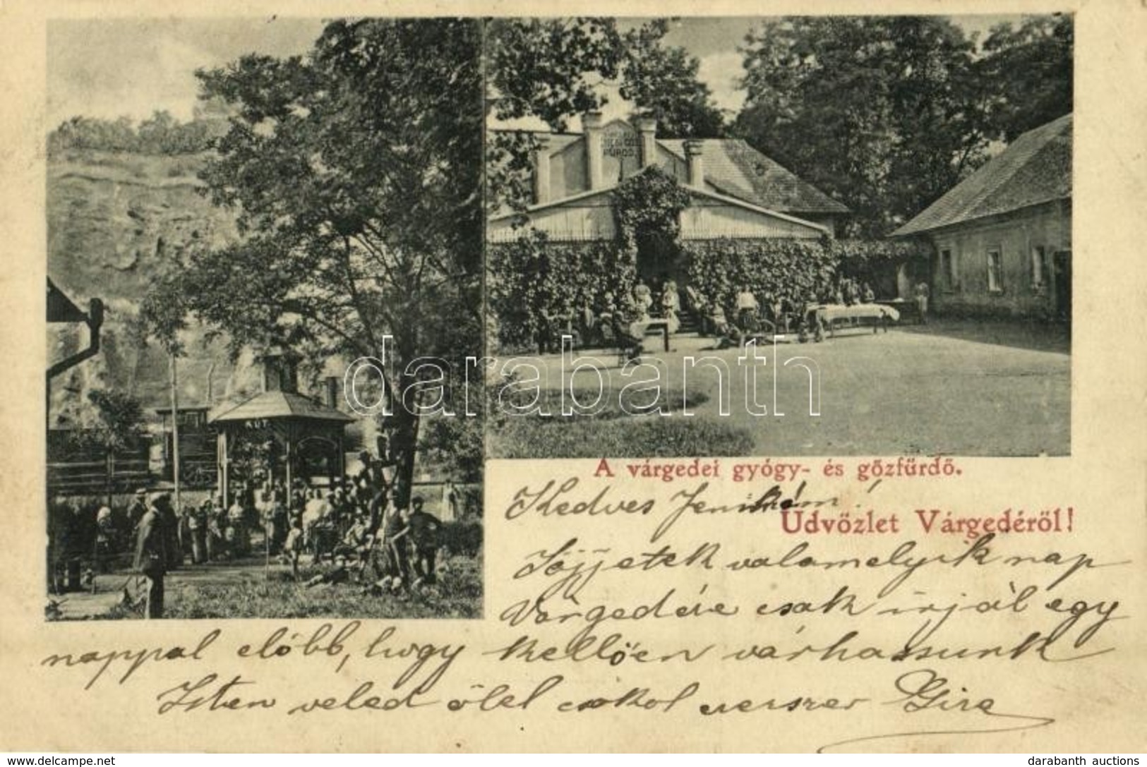 T2 1901 Várgede, Hodejov; Gyógy- és Gőzfürdő, Kút, Vonat A Háttérben / Spa, Well, Train In The Background + 'FÜLEK-MISKO - Other & Unclassified