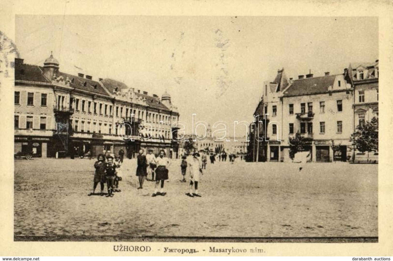 T2/T3 Ungvár, Uzshorod, Uzhhorod, Uzhorod; Masaryk Tér, Gyógyszertár, üzletek / Masarykovo Námestie / Square, Shops, Pha - Sonstige & Ohne Zuordnung