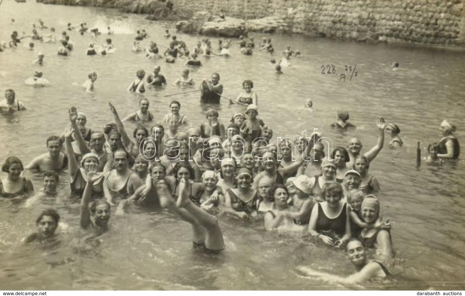 * T1/T2 Abbazia, Opatija; Fürdőzők / Bathing People In The Sea. Foto Jelussich-Mayer Photo - Otros & Sin Clasificación