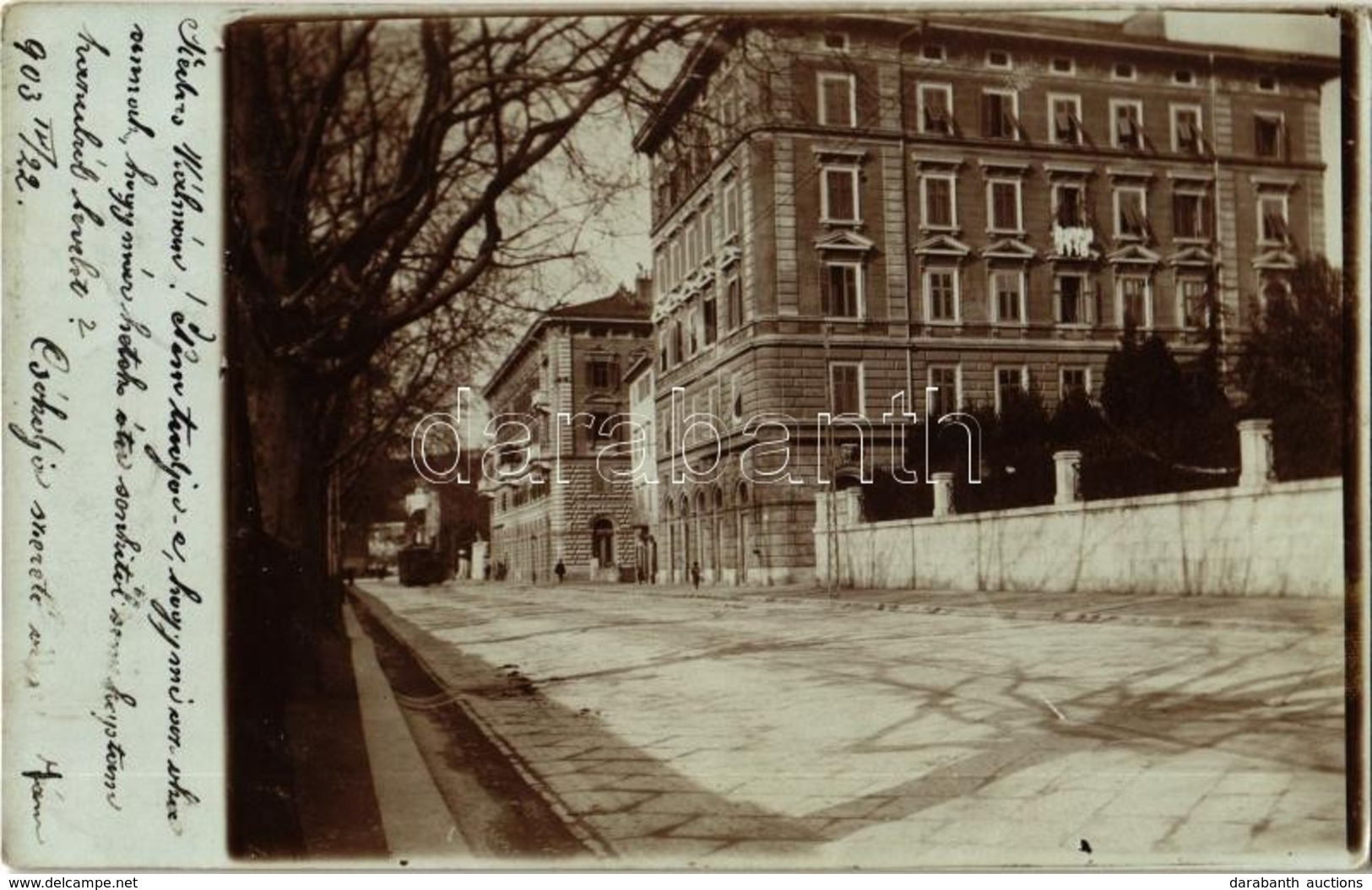 T2/T3 1903 Fiume, Rijeka; Corsia Deák / Deák Korzó, Utcakép, Villamos / Street View, Corso, Tram. Photo (EK) - Other & Unclassified