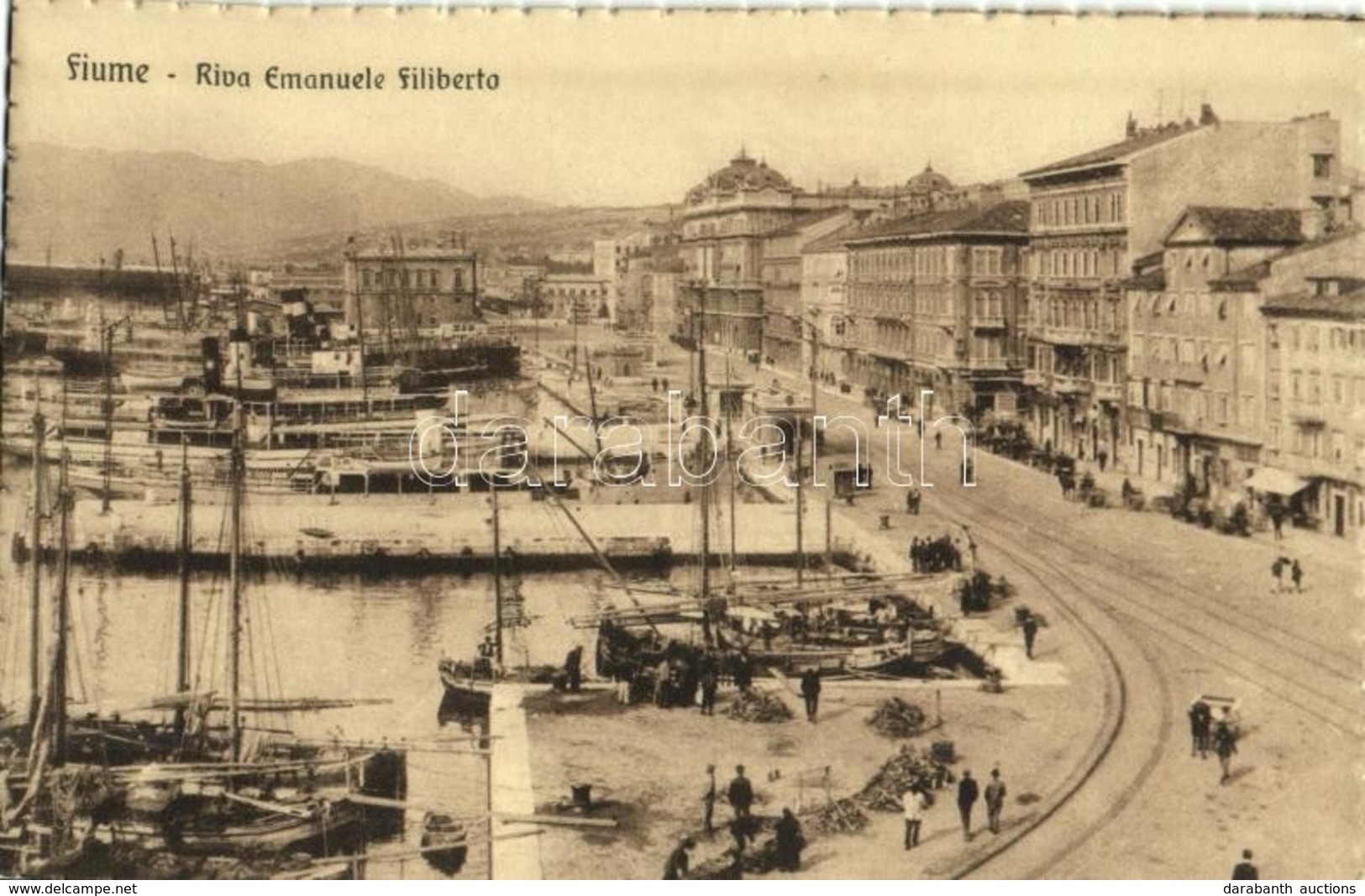 ** T2 Fiume, Rijeka; Riva Emanuele Filiberto / Quay, Port, Sailing Vessels, Steamships - Otros & Sin Clasificación