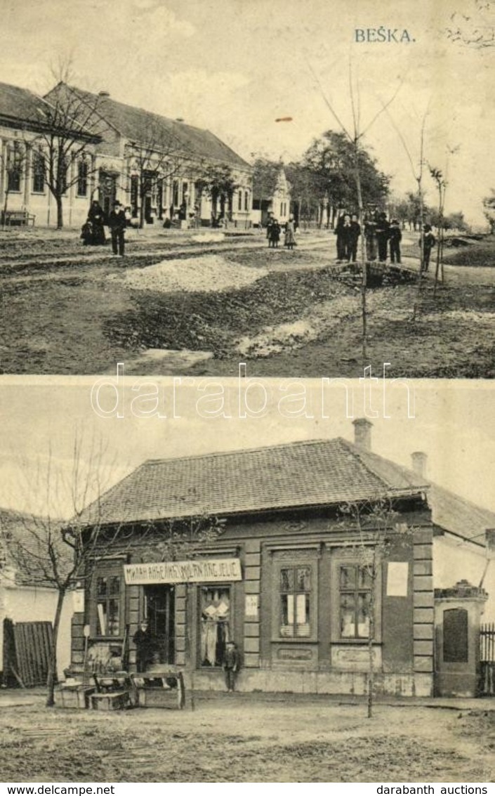 * T3 1912 Béska, Beska; Fő Utca, Milan Angjelic üzlete / Main Street, Shop Of Angjelic (Rb) - Unclassified