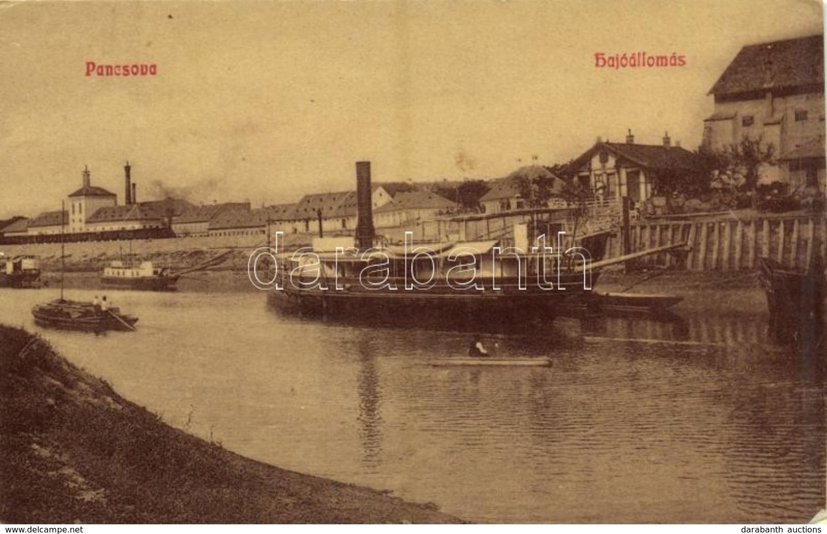 T2/T3 1908 Pancsova, Pancevo; Hajóállomás, Gőzhajó. W.L. (?) 770. / Port, Steamship (EK) - Unclassified