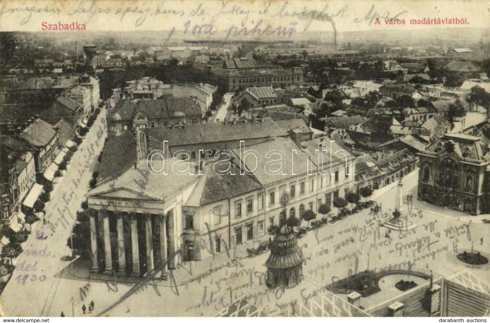 T3 1913 Szabadka, Subotica; Látkép, Városi Színház, Víztorony, üzletek / General View, Theatre, Water Tower, Shops (EB) - Unclassified