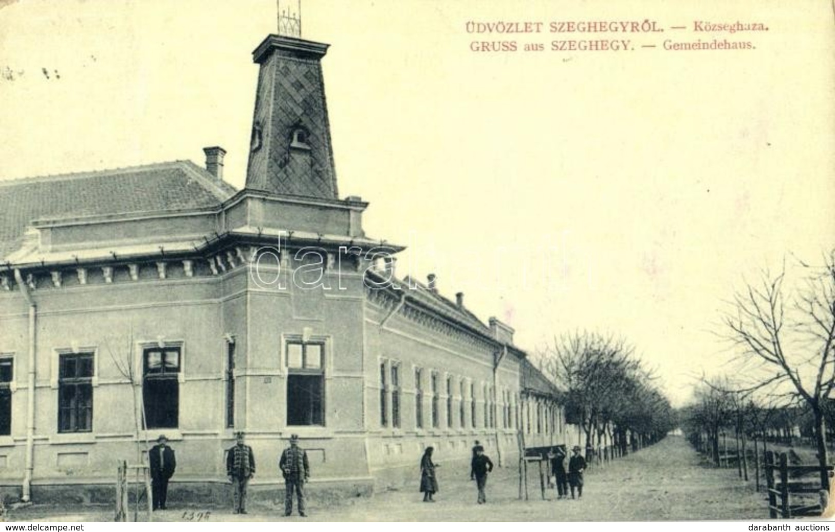 T2 1910 Szeghegy, Sekic, Lovcenac; Községháza. W.L. Bp. 621. Kiadja Becker Dávid & Co. / Gemeindehaus / Town Hall - Sin Clasificación