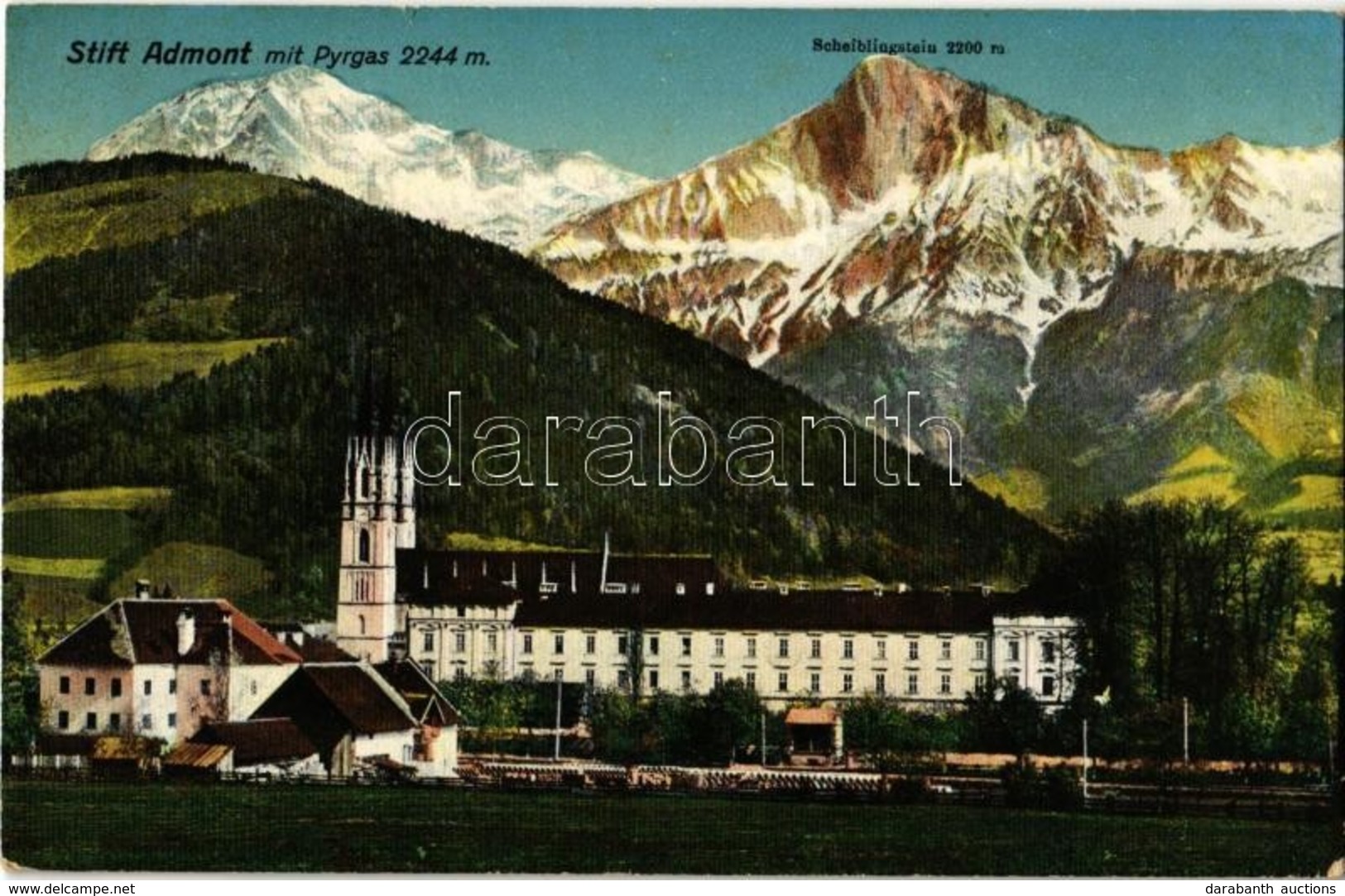 T2/T3 1913 Admont, Stift, Pyrgas, Scheiblingstein / Monastery, Mountains (worn Corners) - Other & Unclassified