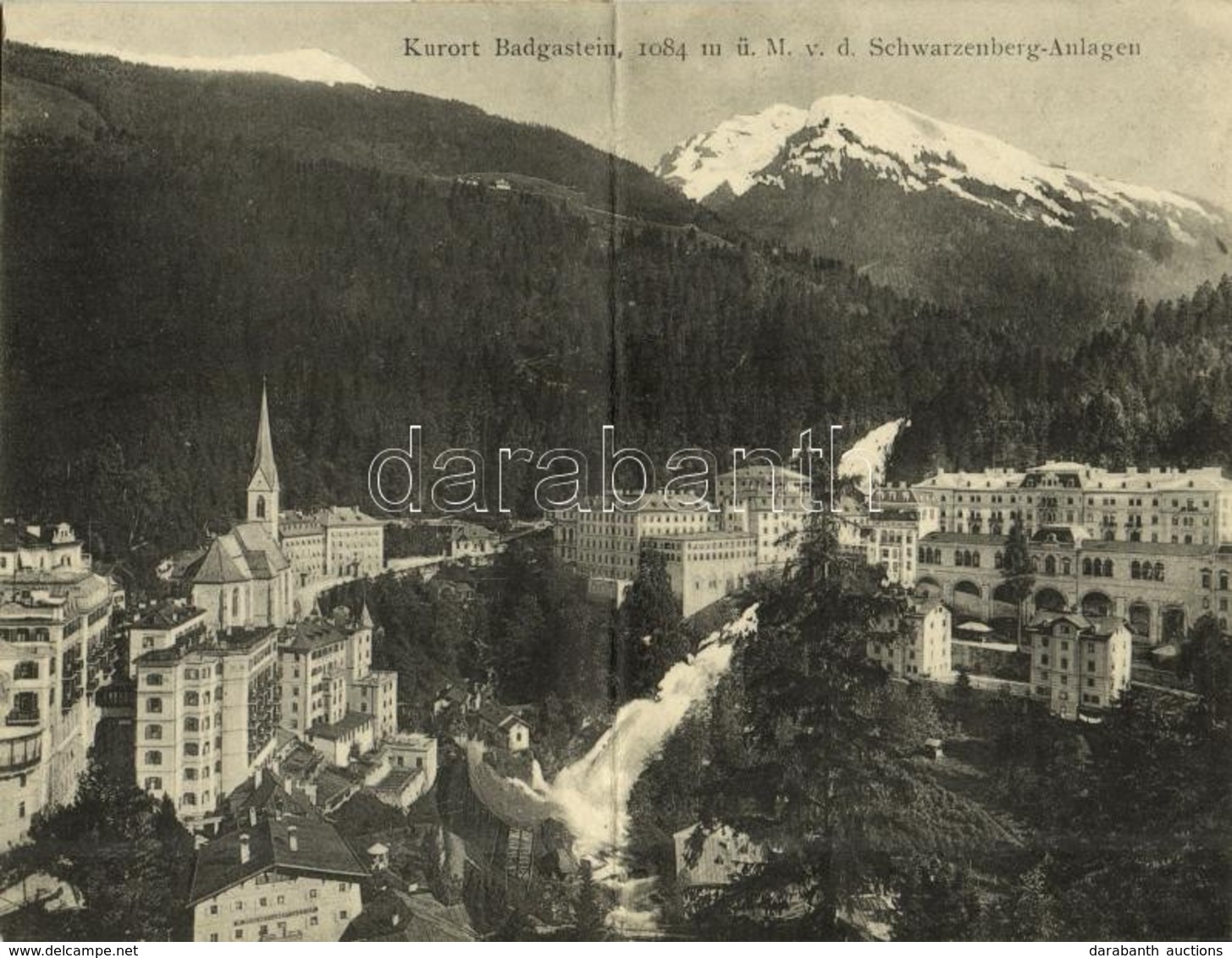 T2/T3 1918 Bad Gastein, Kurort Badgastein, Schwarzenberg-Anlagen / Spa, Foldable Card (EK) - Other & Unclassified