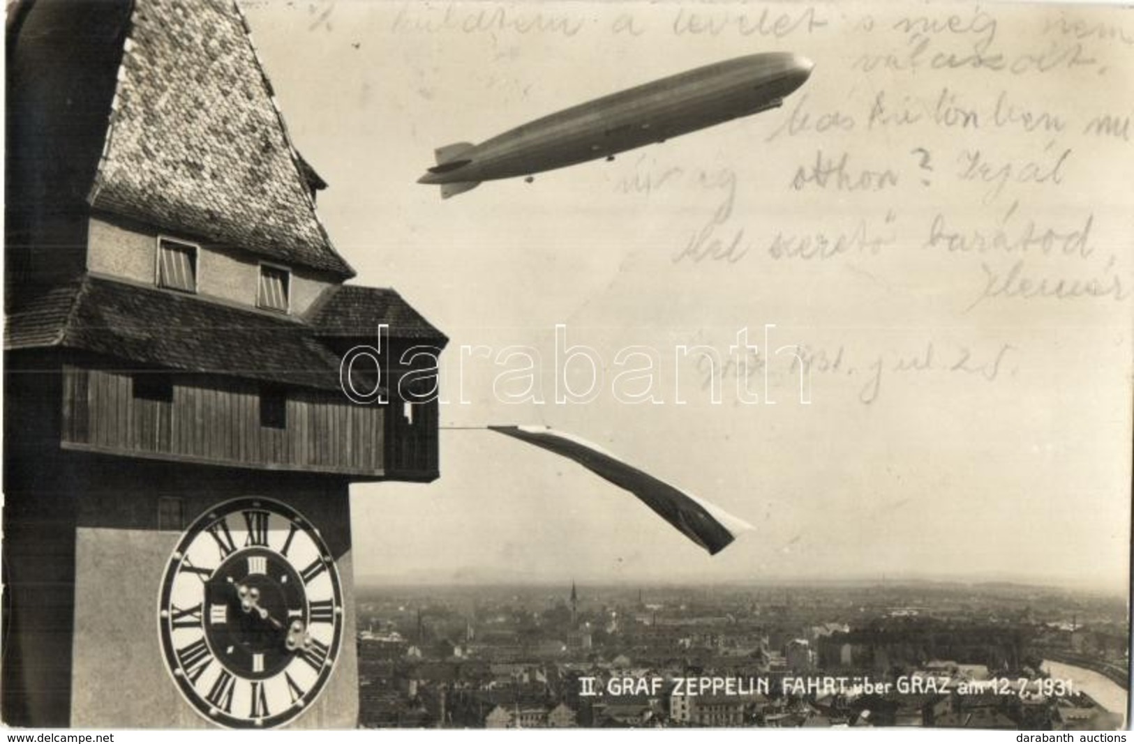 T2 1931 Graz,  II. Graf Zeppelin Fahrt über Graz / Airship Above Graz - Other & Unclassified