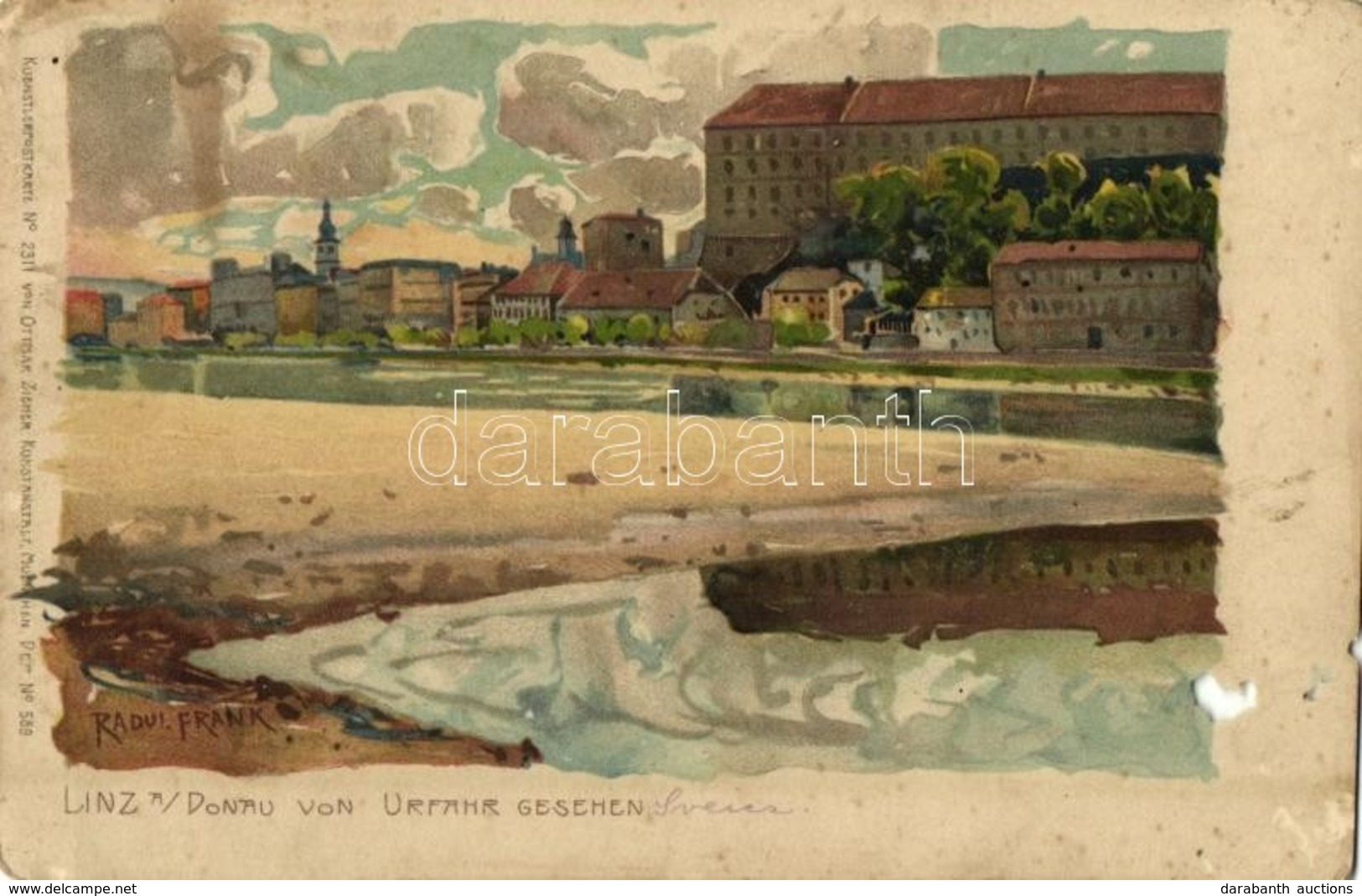 ** T4 Linz, Linz An Der Donau Von Urfahr Gesehen. Kuenstlerpostkarte No. 2311. Von Ottmar Zieher Kunstanstalt. Litho S:  - Other & Unclassified